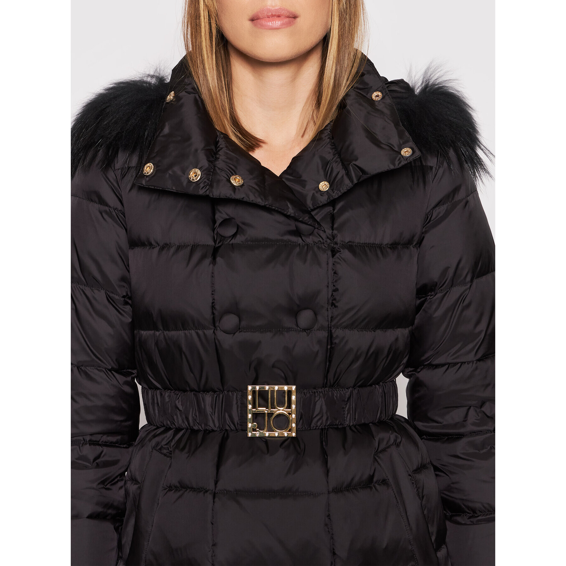 Liu Jo Пухено яке WF1074 T4573 Черен Regular Fit - Pepit.bg