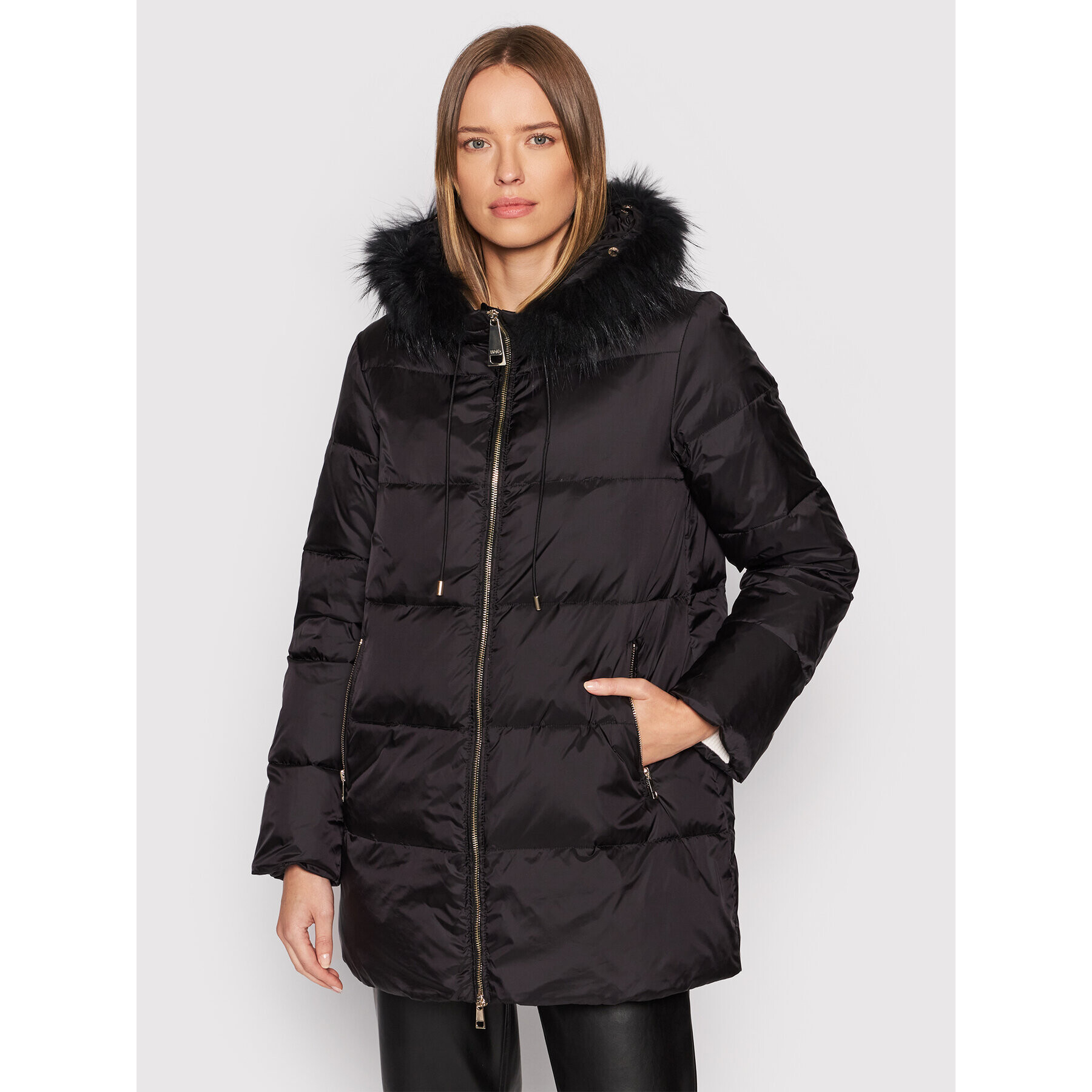 Liu Jo Пухено яке WF1075 T4573 Черен Regular Fit - Pepit.bg