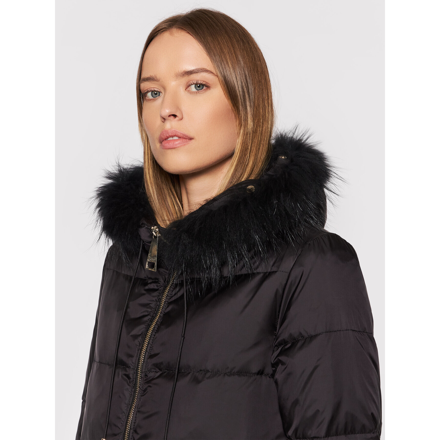 Liu Jo Пухено яке WF1075 T4573 Черен Regular Fit - Pepit.bg