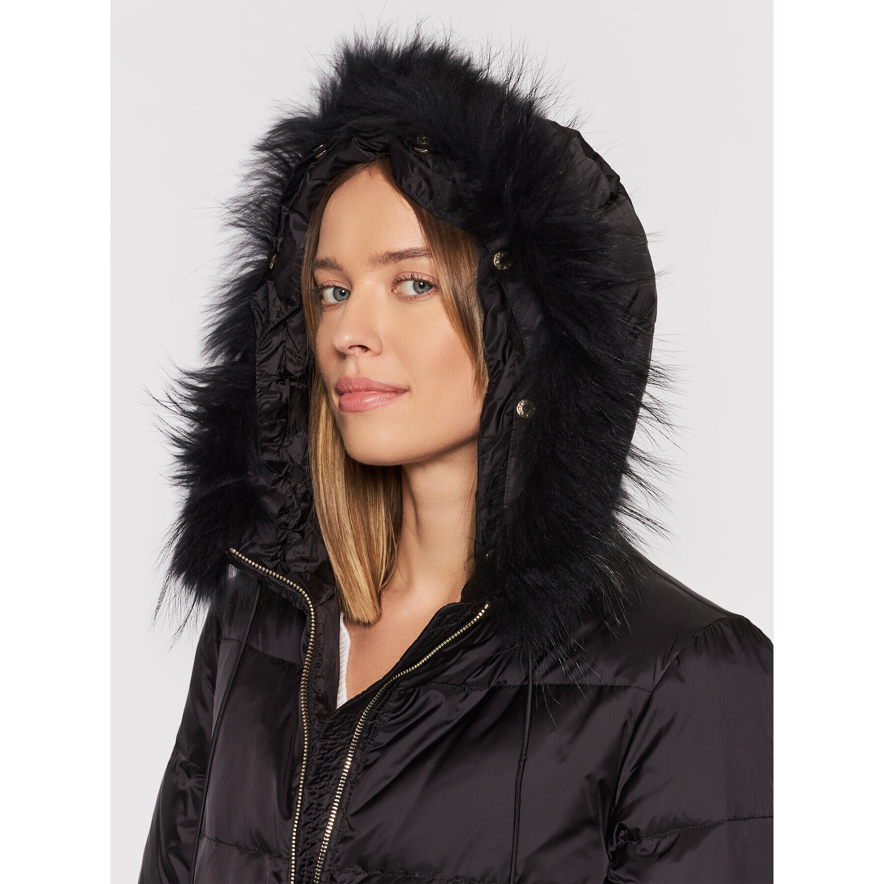 Liu Jo Пухено яке WF1075 T4573 Черен Regular Fit - Pepit.bg