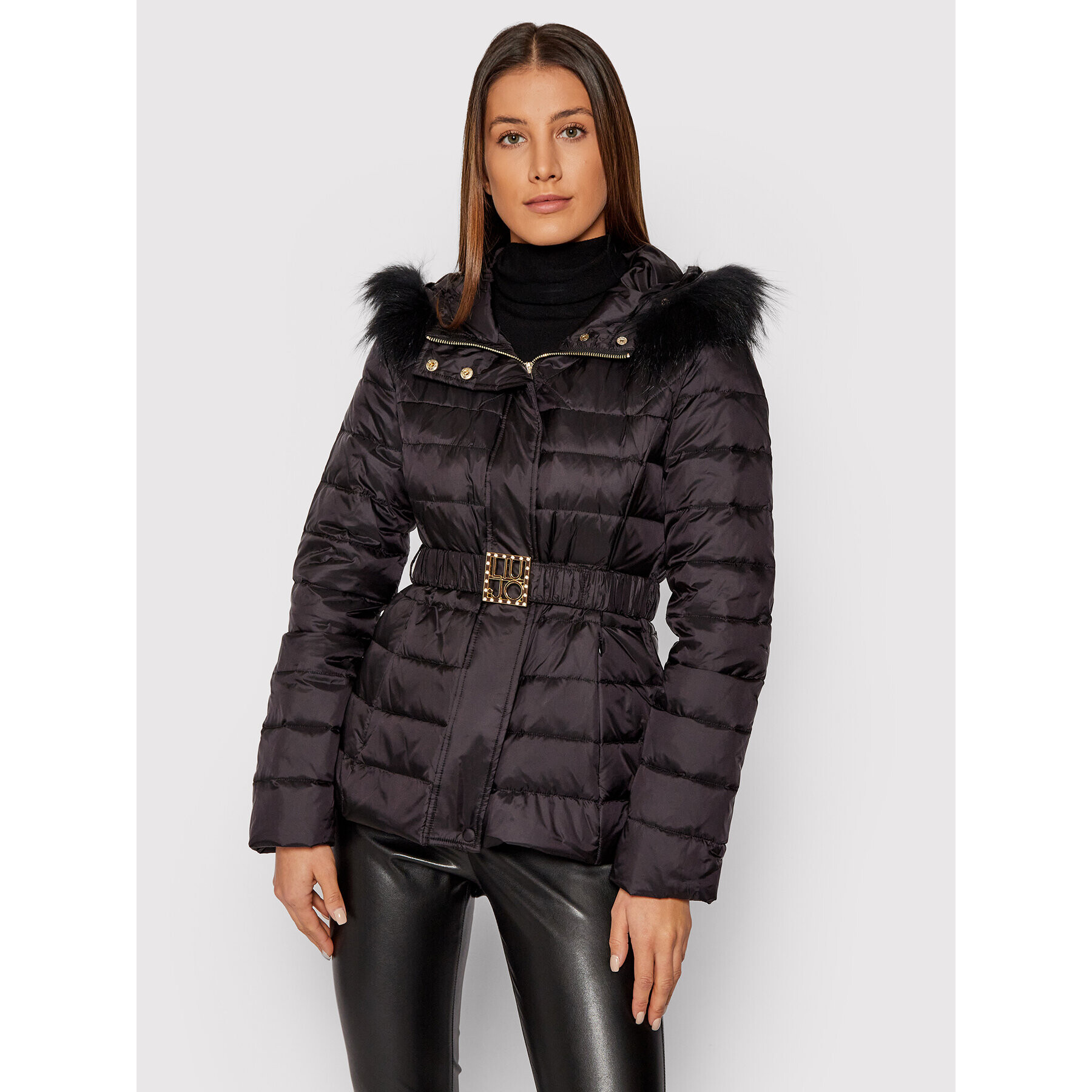 Liu Jo Пухено яке WF1076 T4573 Черен Regular Fit - Pepit.bg