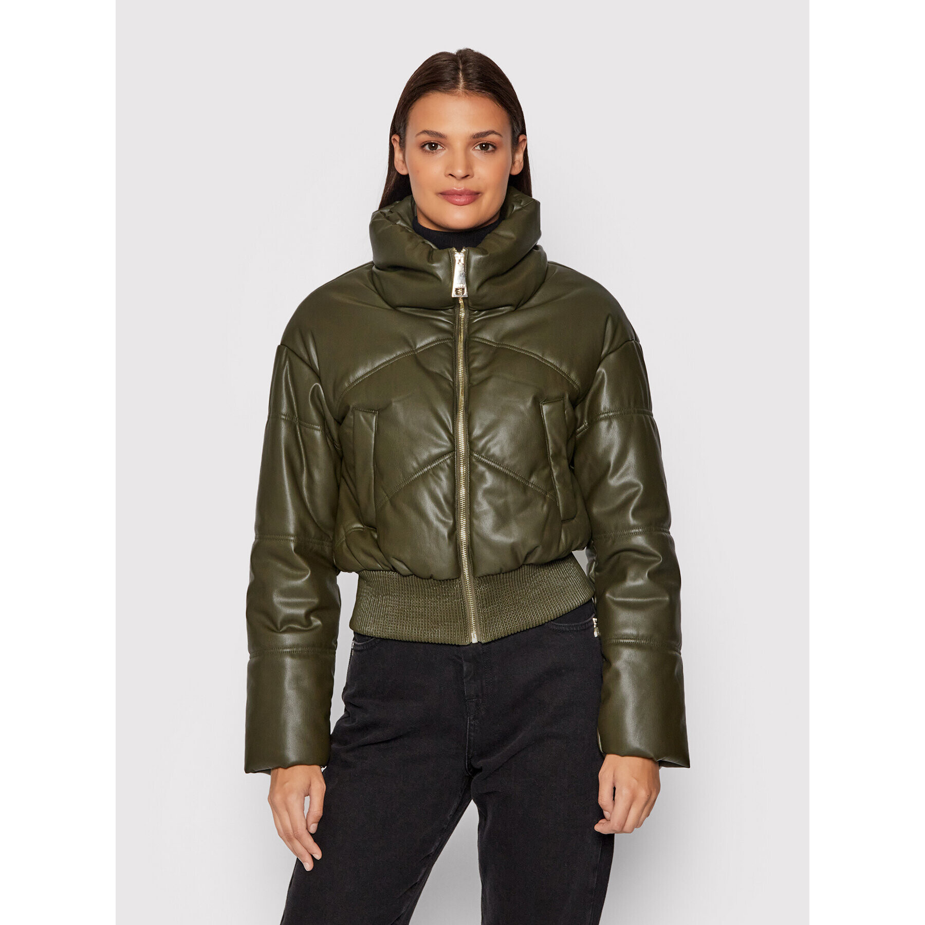 Liu Jo Пухено яке WF1270 E0392 Зелен Regular Fit - Pepit.bg