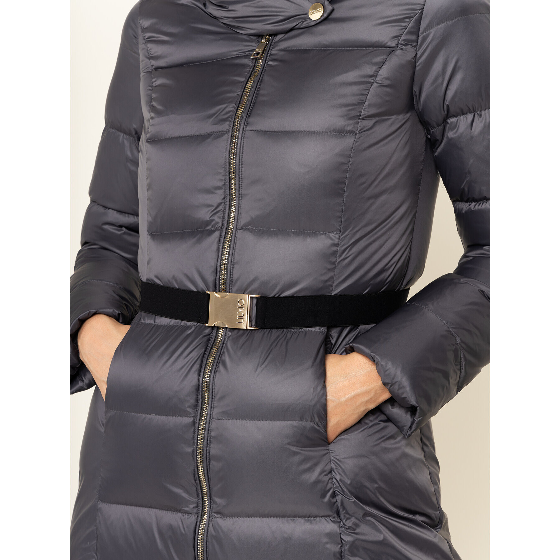 Liu Jo Пухено яке L69003 T5602 Сив Regular Fit - Pepit.bg