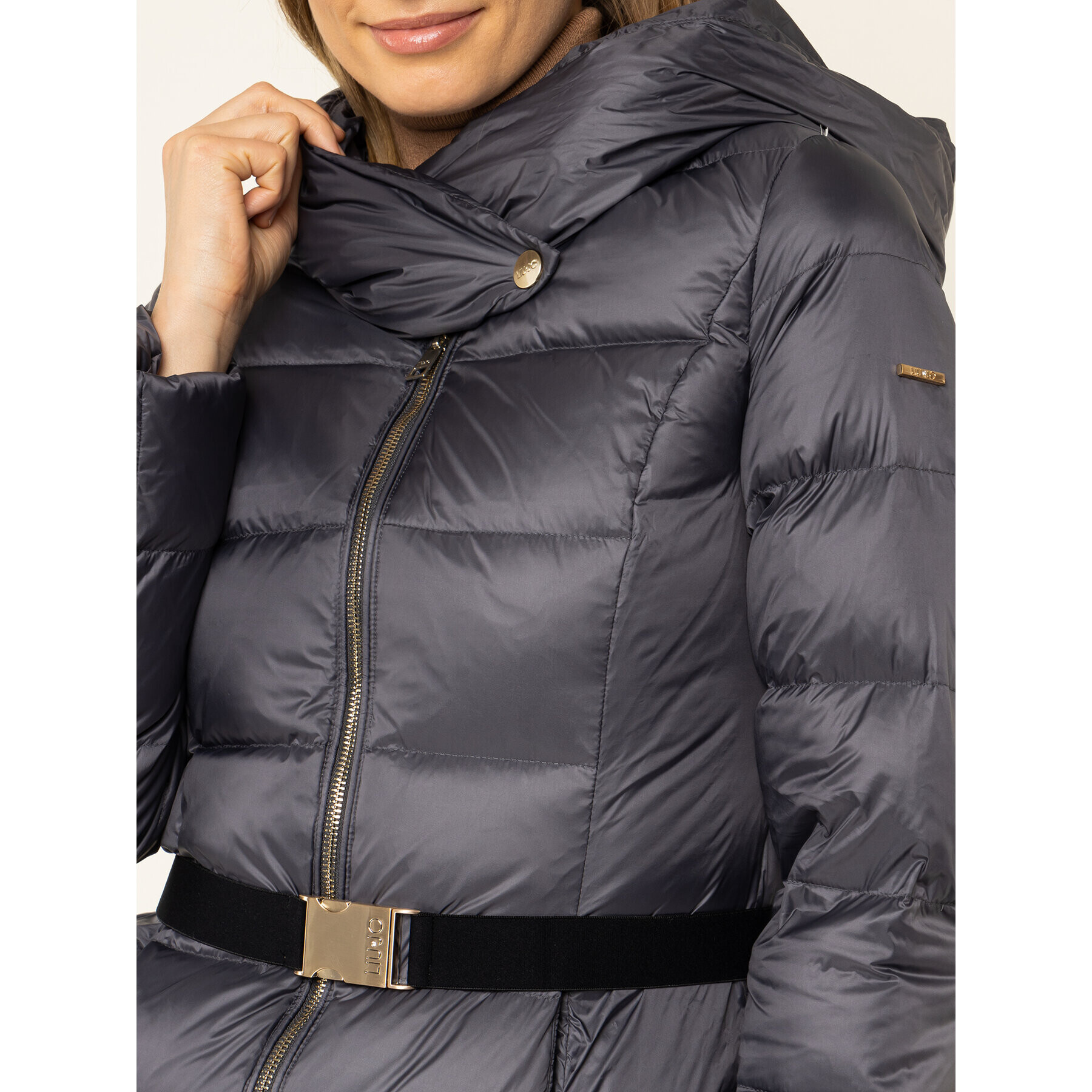 Liu Jo Пухено яке L69003 T5602 Сив Regular Fit - Pepit.bg