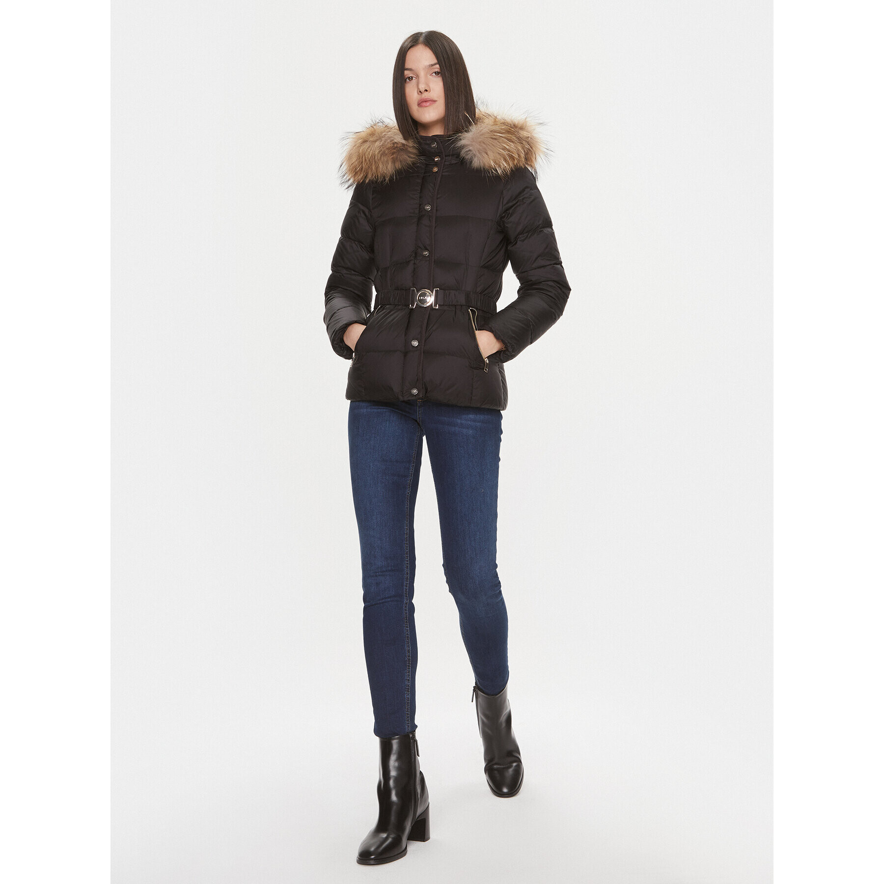 Liu Jo Пухено яке MF3062 T3130 Черен Regular Fit - Pepit.bg