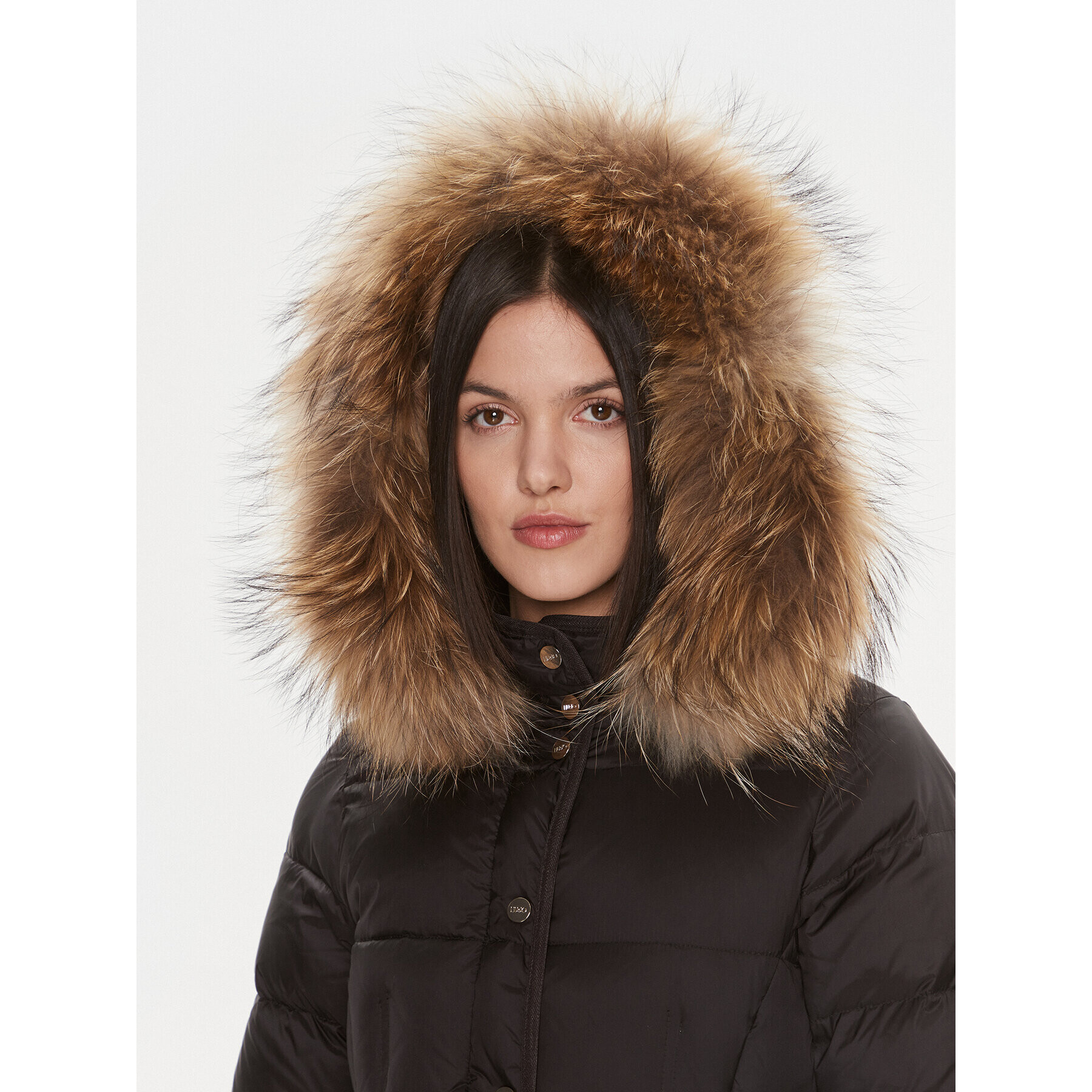 Liu Jo Пухено яке MF3062 T3130 Черен Regular Fit - Pepit.bg