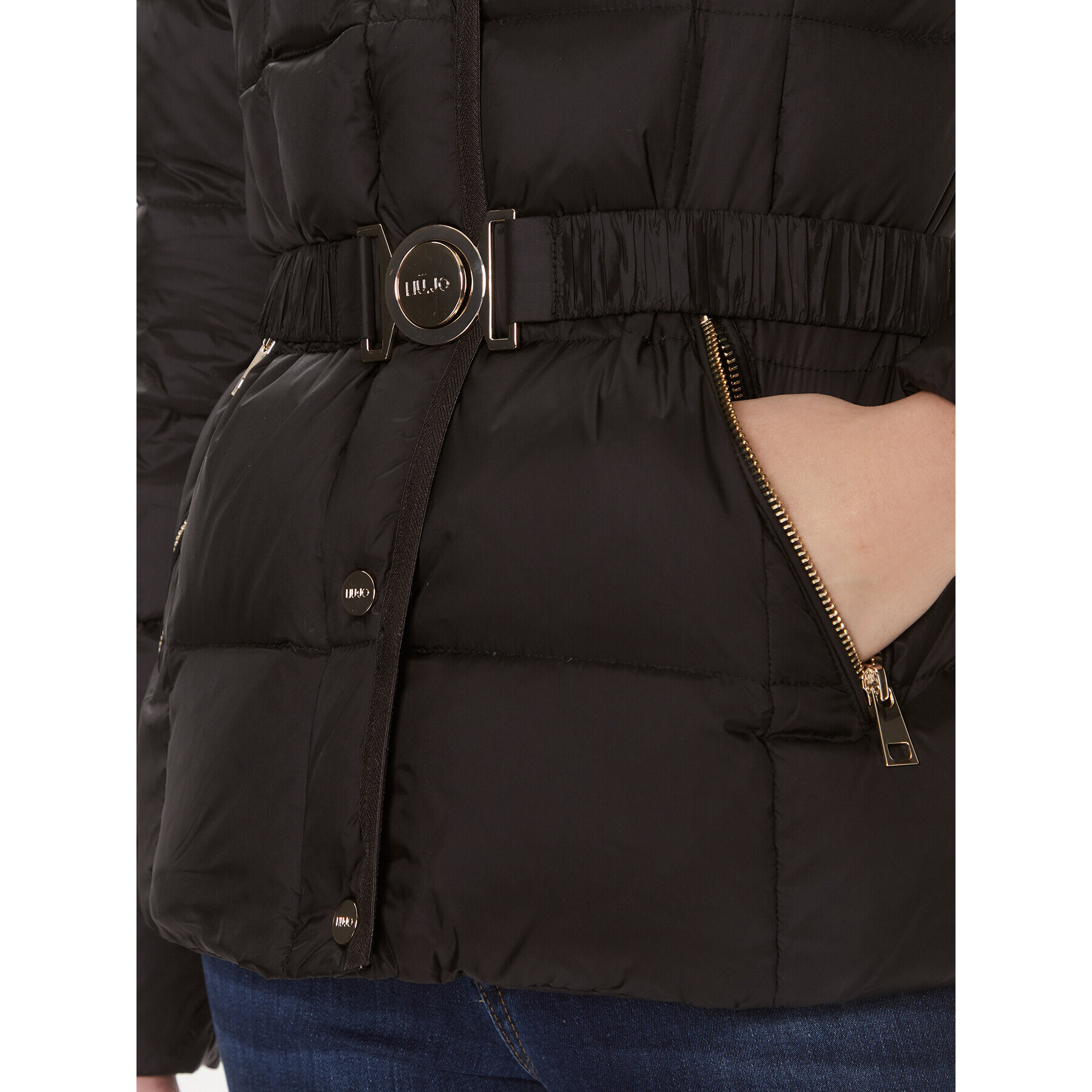 Liu Jo Пухено яке MF3062 T3130 Черен Regular Fit - Pepit.bg
