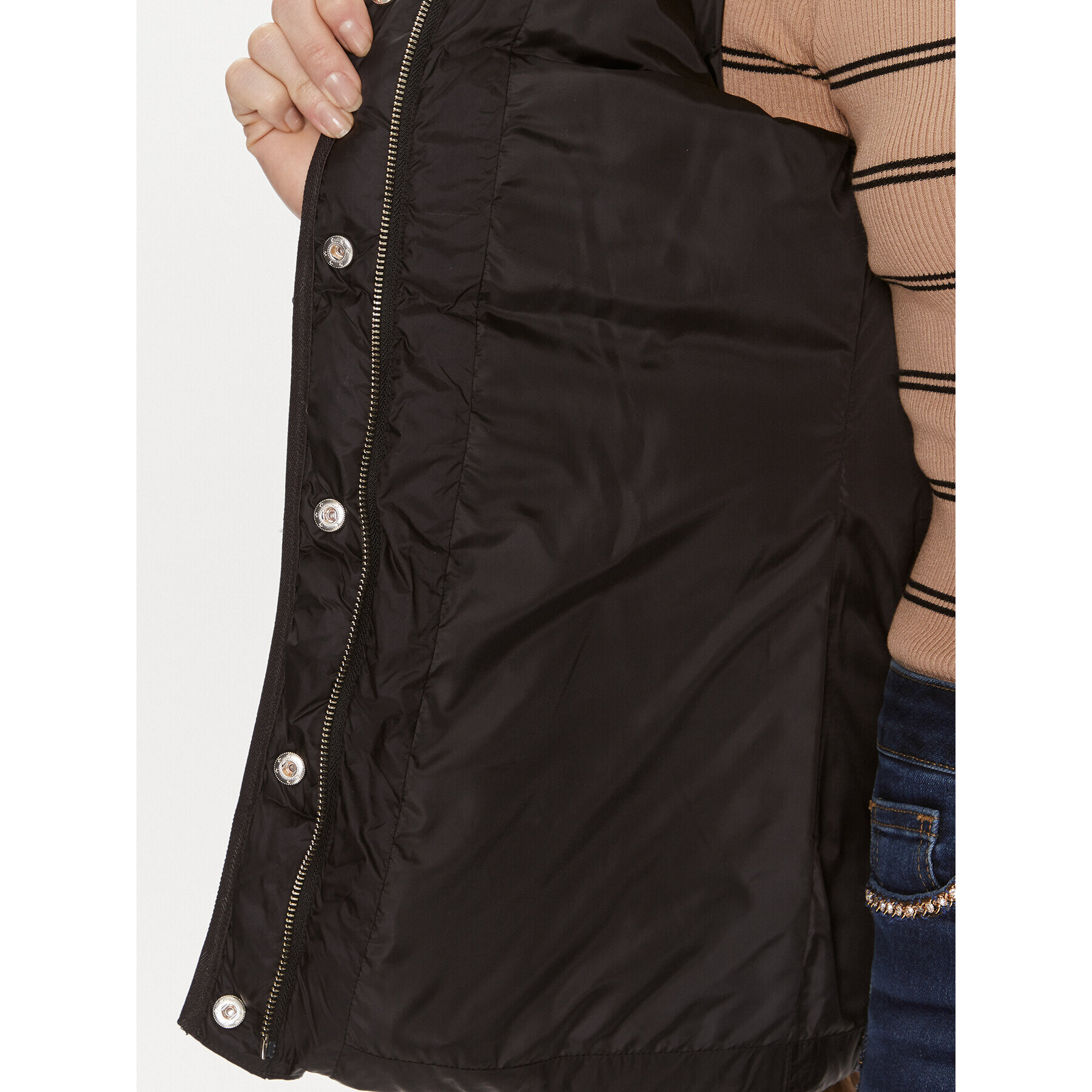 Liu Jo Пухено яке MF3062 T3130 Черен Regular Fit - Pepit.bg