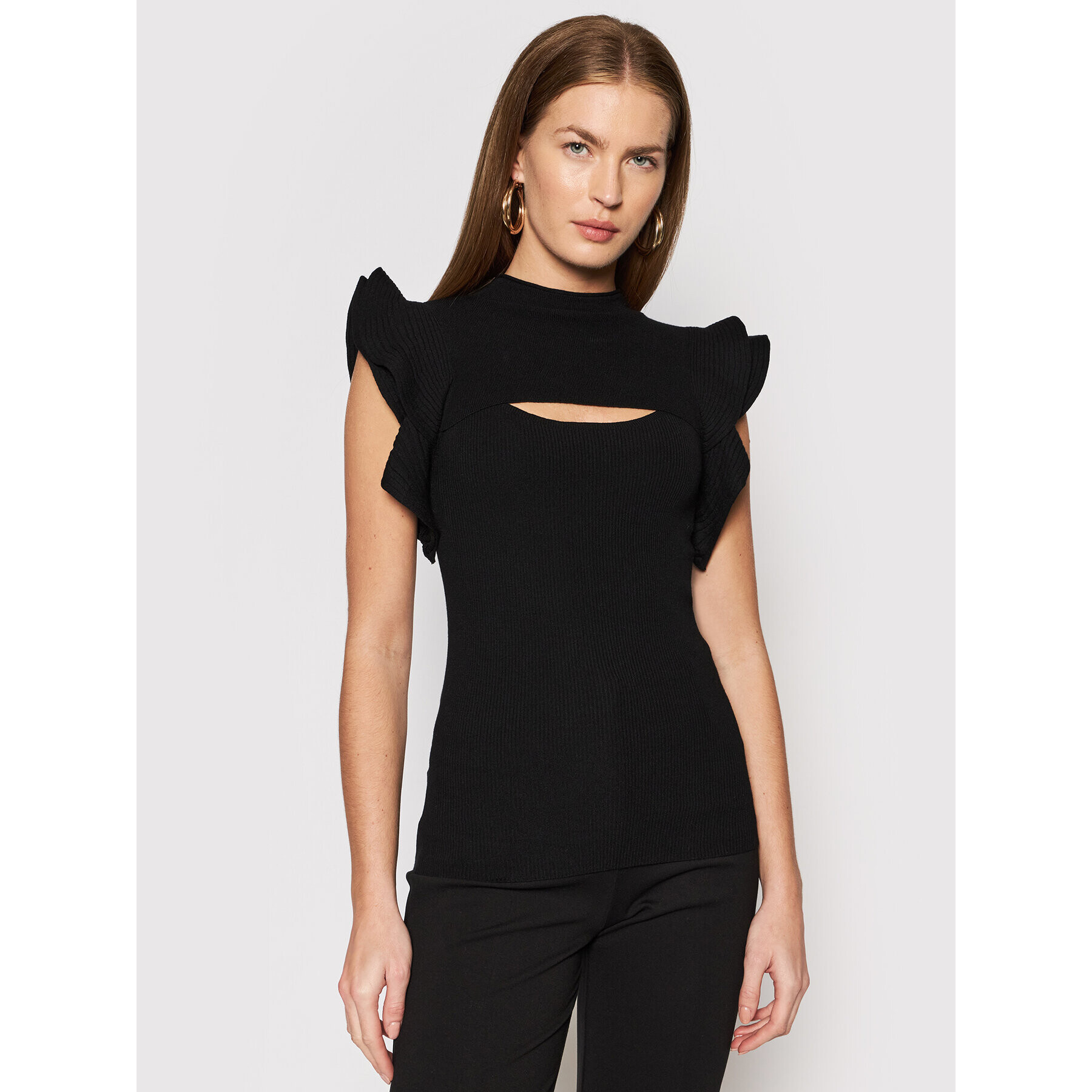 Liu Jo Пуловер CF1163 MA99E Черен Slim Fit - Pepit.bg