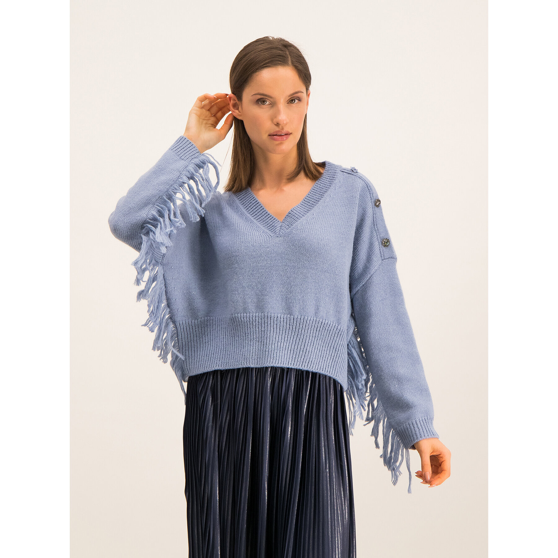 Liu Jo Пуловер F69398 MA32C Син Loose Fit - Pepit.bg