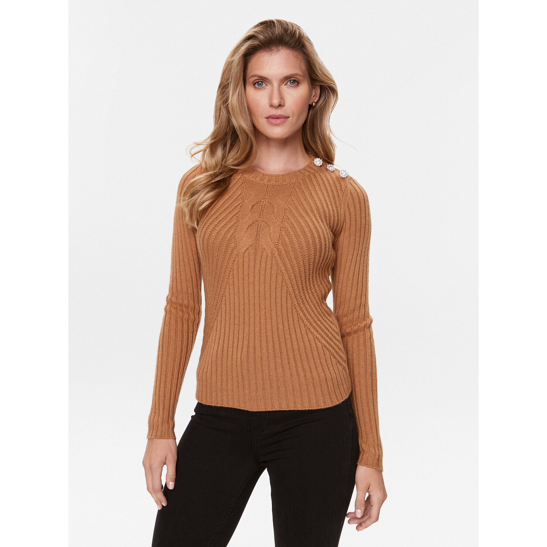 Liu Jo Пуловер MF3222 MA95M Кафяв Regular Fit - Pepit.bg