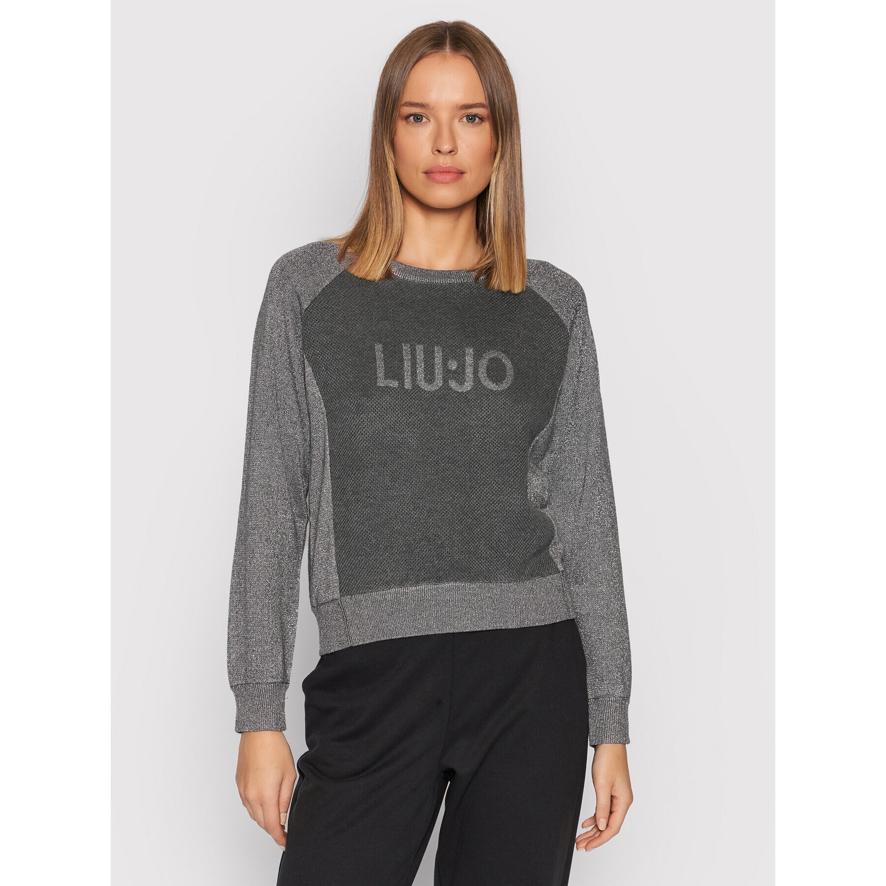 Liu Jo Sport Пуловер TF1189 MA831 Сив Regular Fit - Pepit.bg
