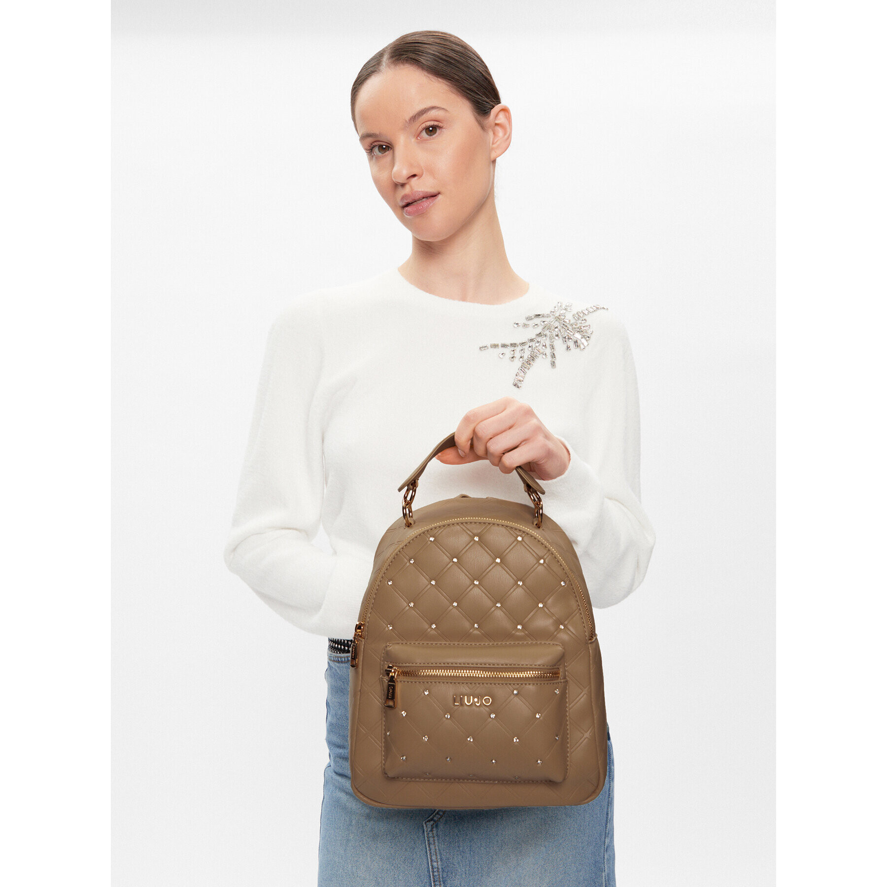 Liu Jo Раница Ecs M Backpack AA4184 E0426 Бежов - Pepit.bg