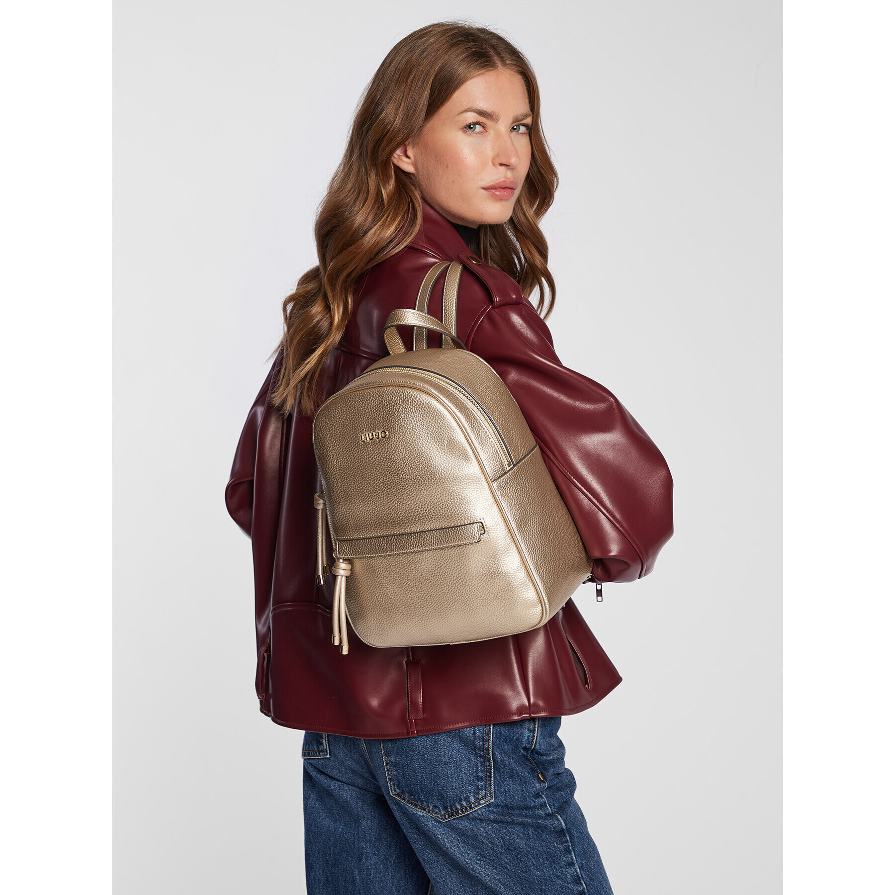 Liu Jo Раница Ecs M Backpack AF2021 E0086 Златист - Pepit.bg
