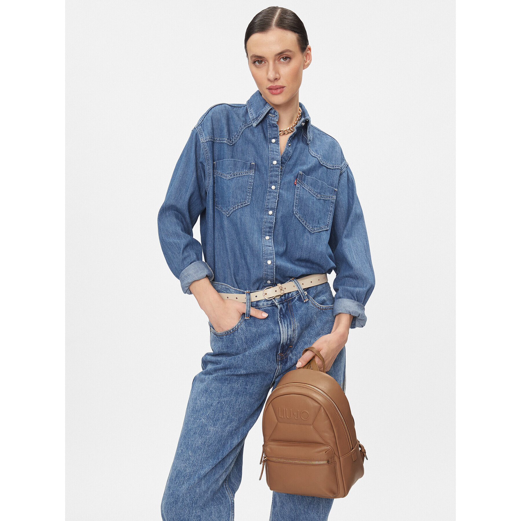 Liu Jo Раница Ecs M Backpack AF3416 E0015 Кафяв - Pepit.bg