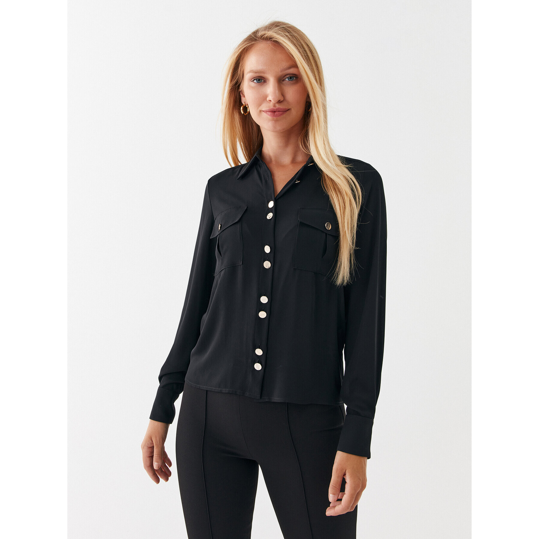 Liu Jo Риза CF3276 TS353 Черен Regular Fit - Pepit.bg