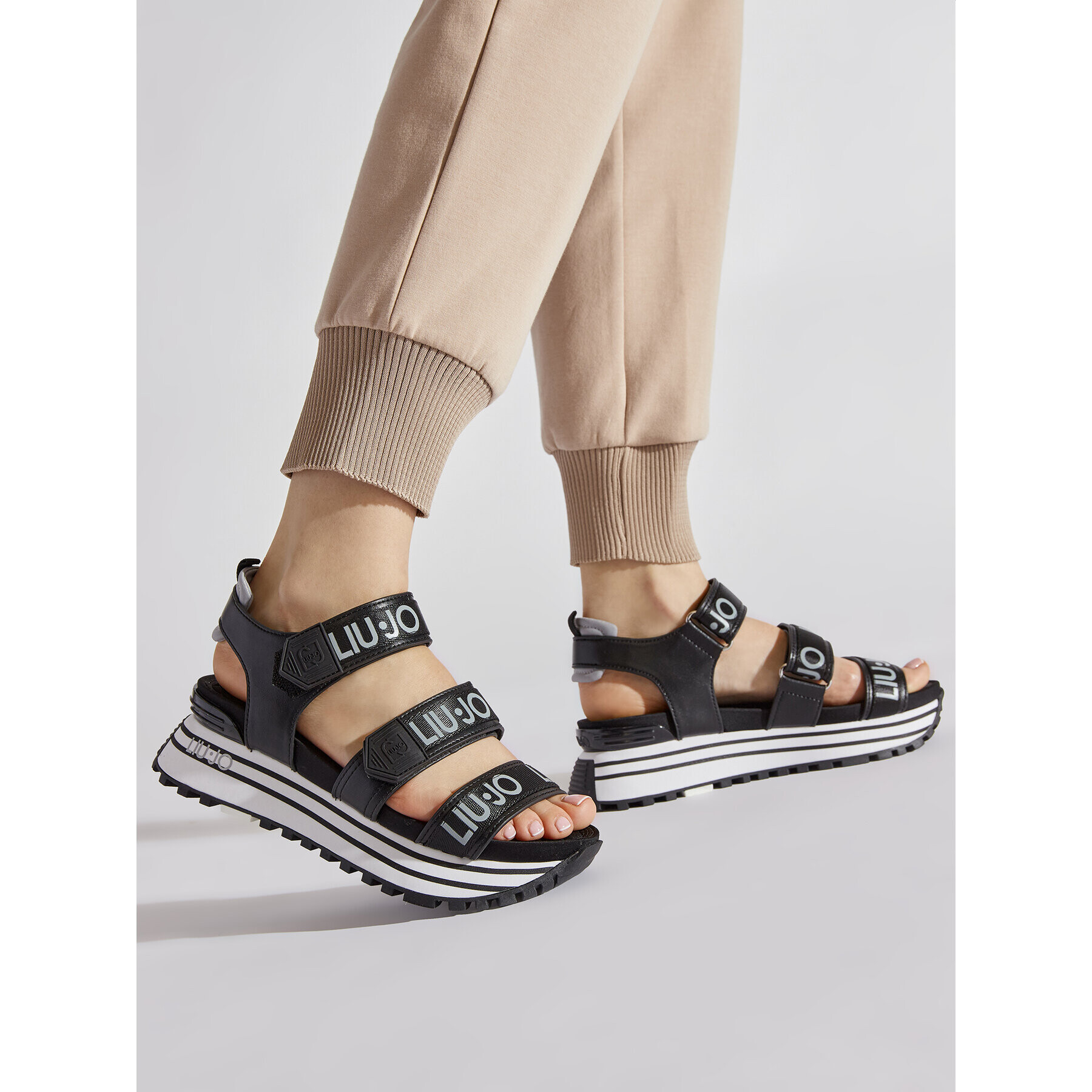 Liu Jo Сандали Maxi Wonder Printed Sandal 7 BA2145 TX121 Черен - Pepit.bg