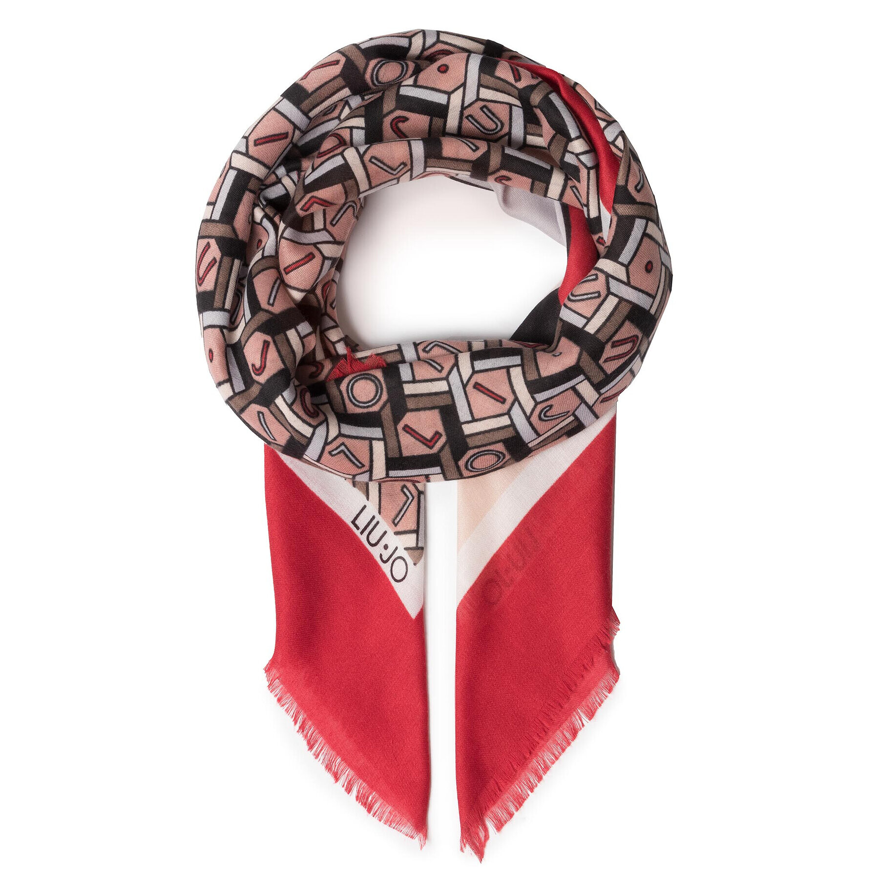 Liu Jo Шал Foulard 120X120 Soff 2A0014 T0300 Червен - Pepit.bg