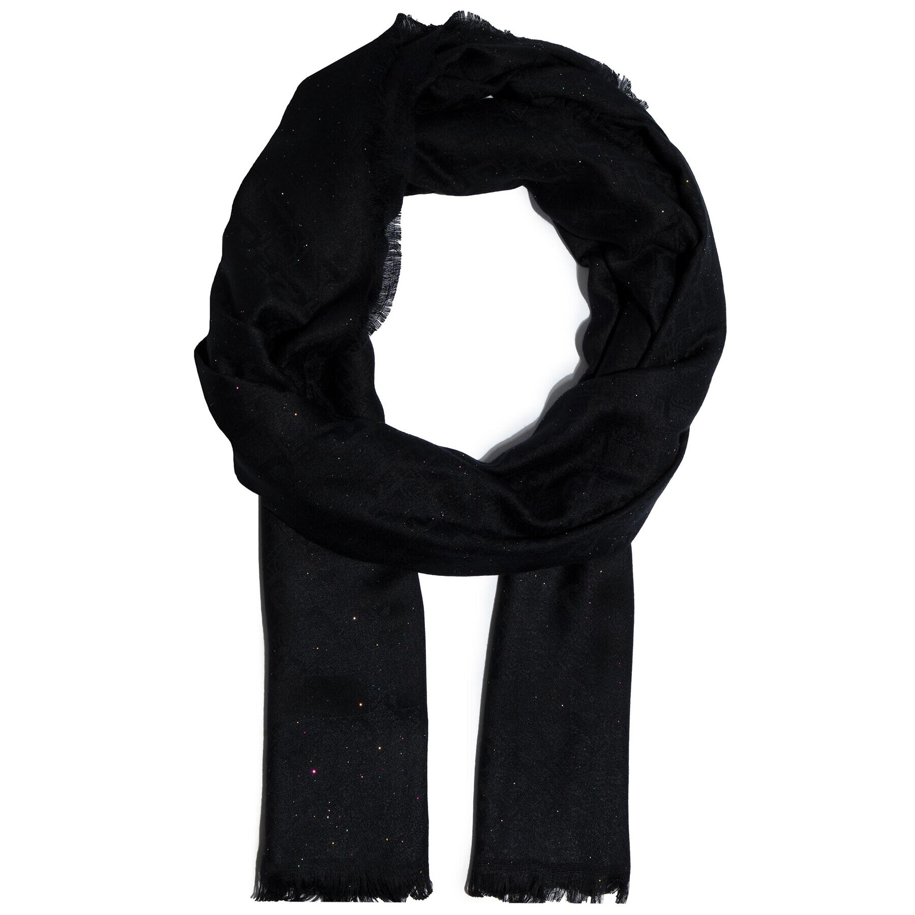 Liu Jo Шал Stola Jacquard Logo 2A1026 T0300 Черен - Pepit.bg