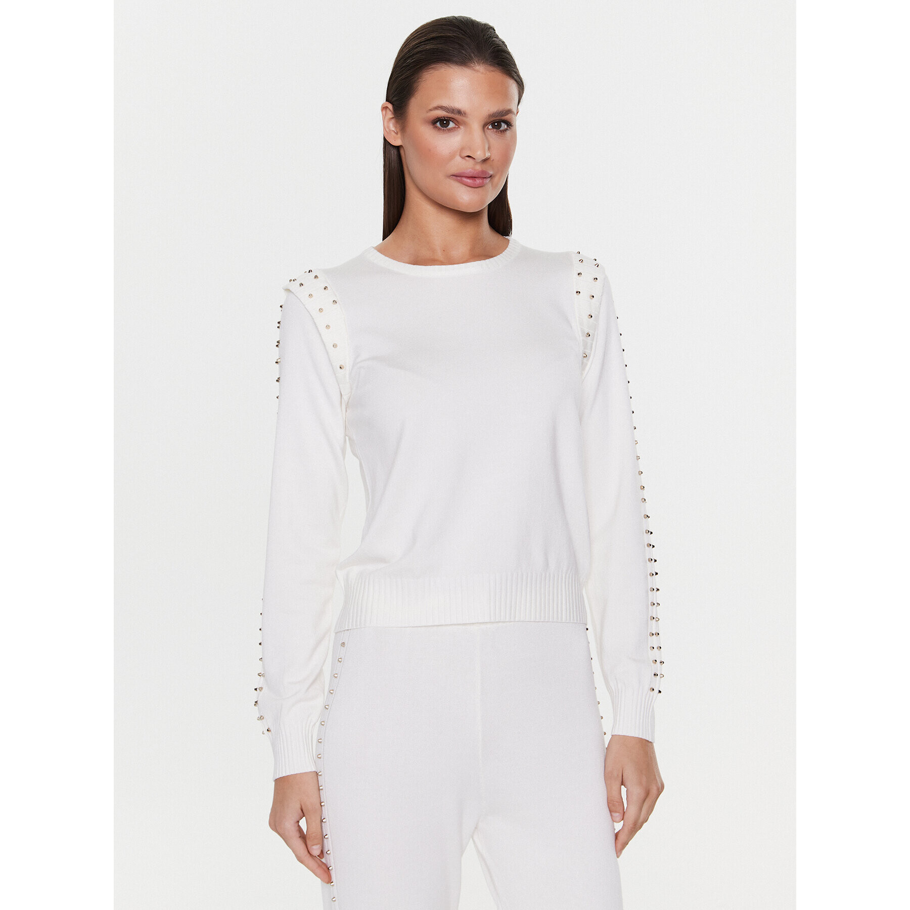 Liu Jo Sport Пуловер TA3055 MS49I Бял Regular Fit - Pepit.bg