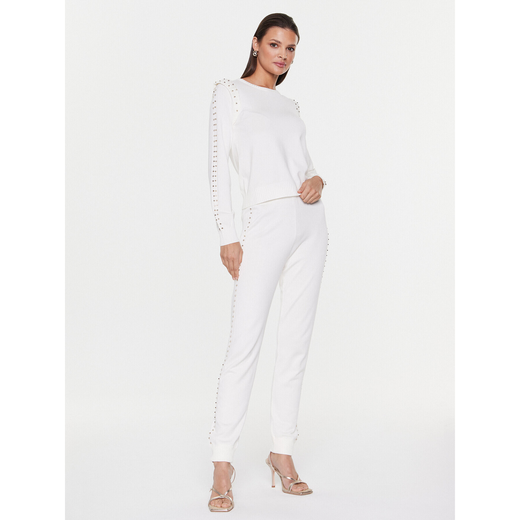 Liu Jo Sport Пуловер TA3055 MS49I Бял Regular Fit - Pepit.bg