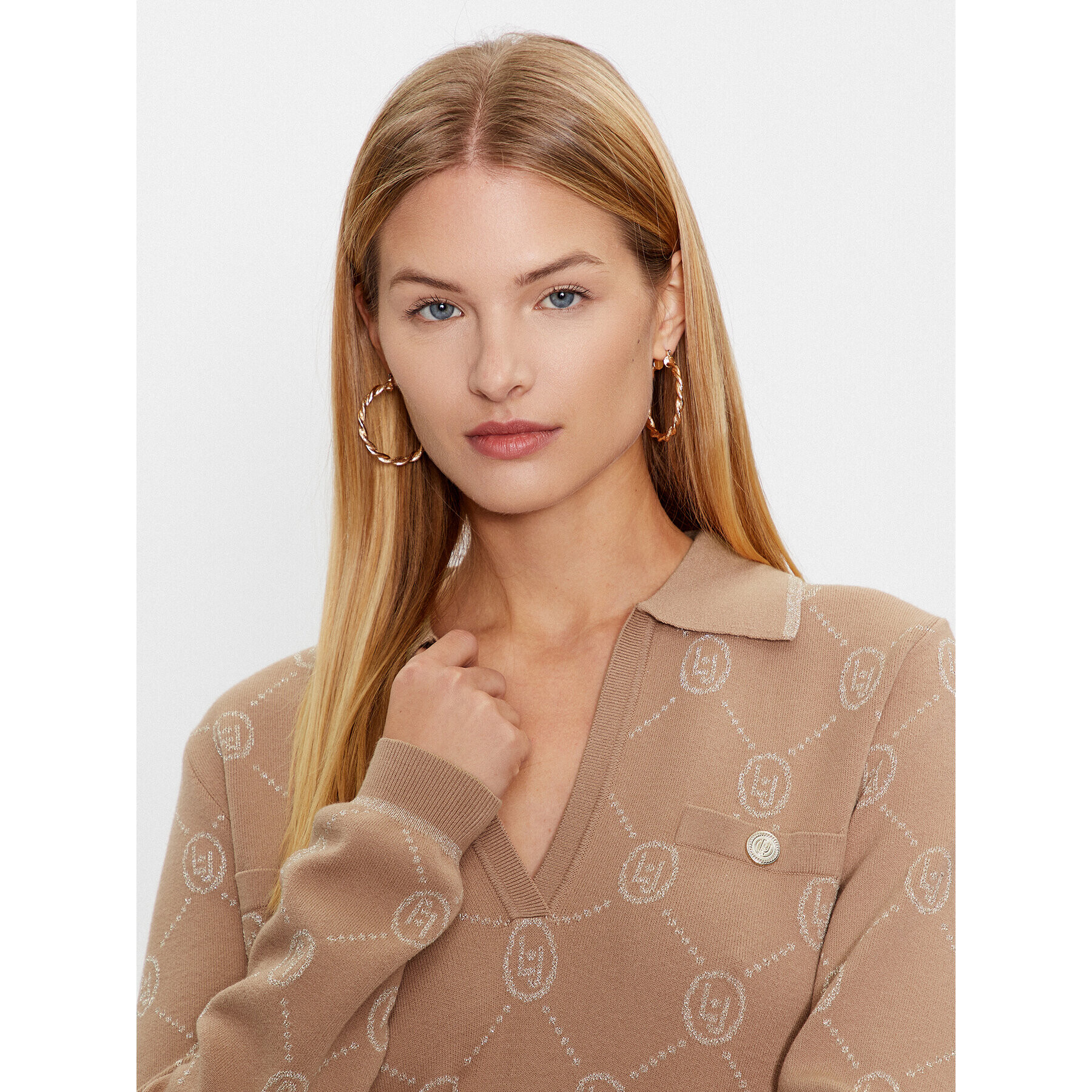 Liu Jo Sport Пуловер TF3196 MA63L Бежов Regular Fit - Pepit.bg