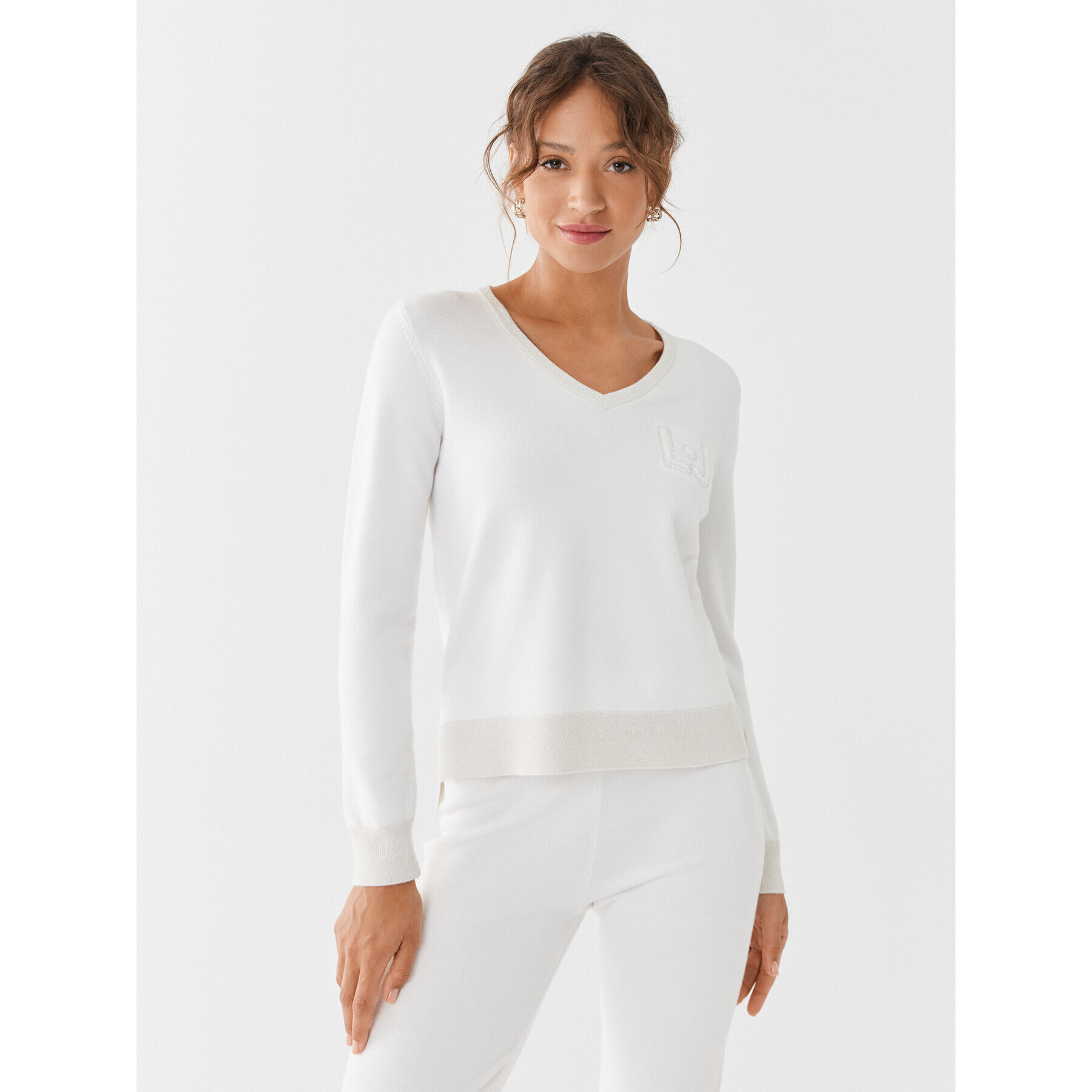 Liu Jo Sport Пуловер TF3203 MA63M Екрю Regular Fit - Pepit.bg