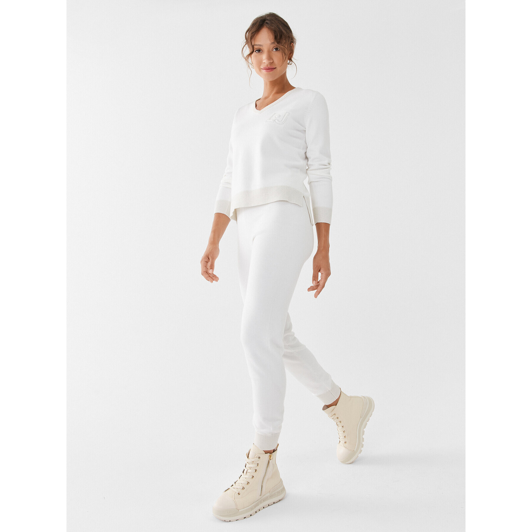 Liu Jo Sport Пуловер TF3203 MA63M Екрю Regular Fit - Pepit.bg