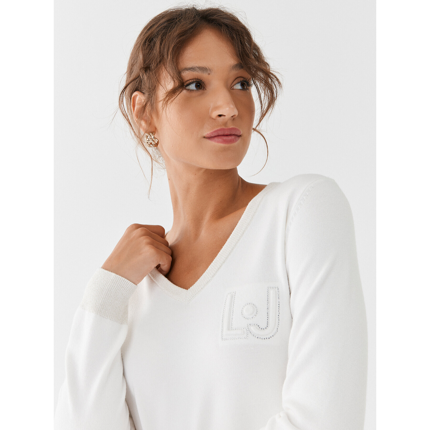 Liu Jo Sport Пуловер TF3203 MA63M Екрю Regular Fit - Pepit.bg