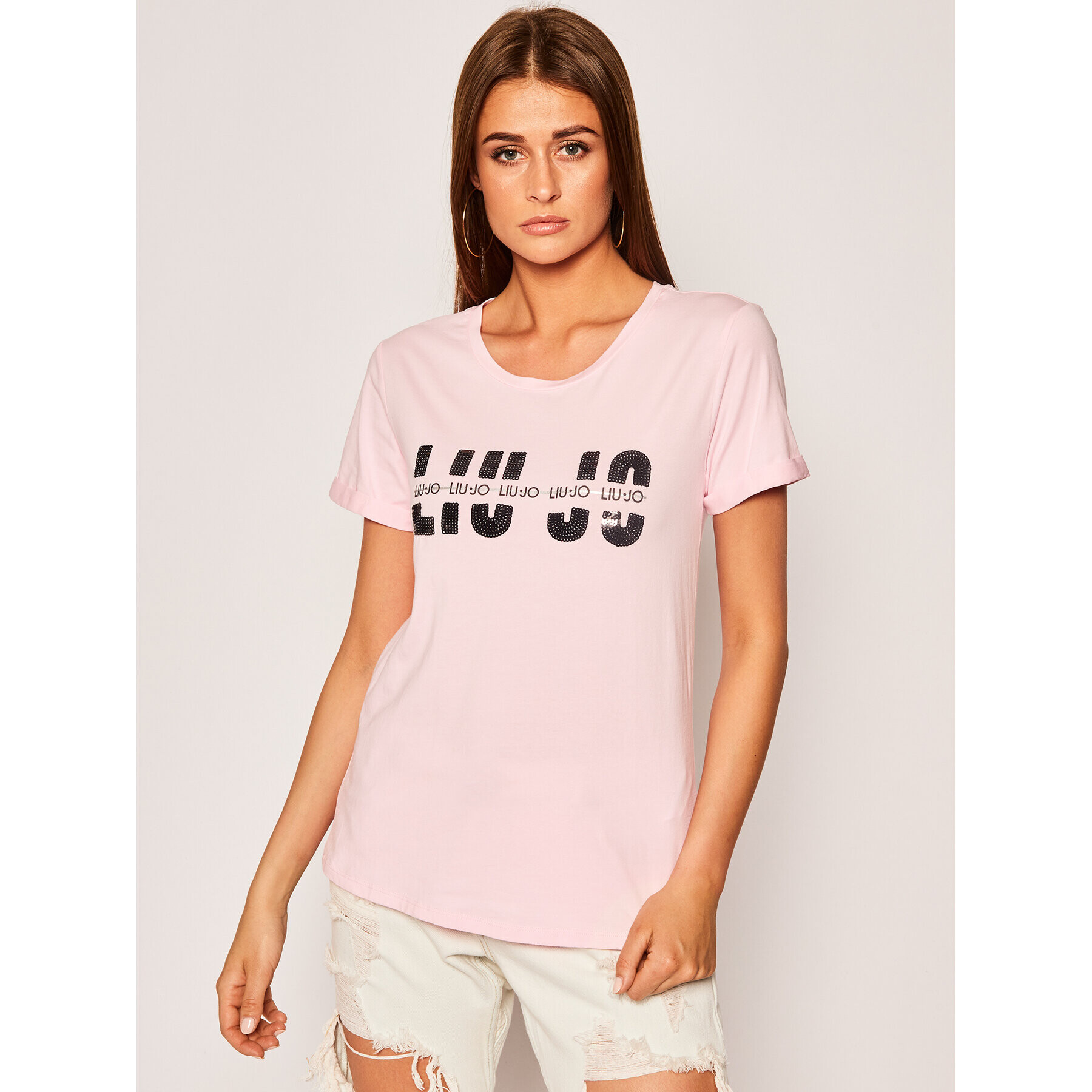 Liu Jo Sport Тишърт TA0023 J5003 Розов Regular Fit - Pepit.bg