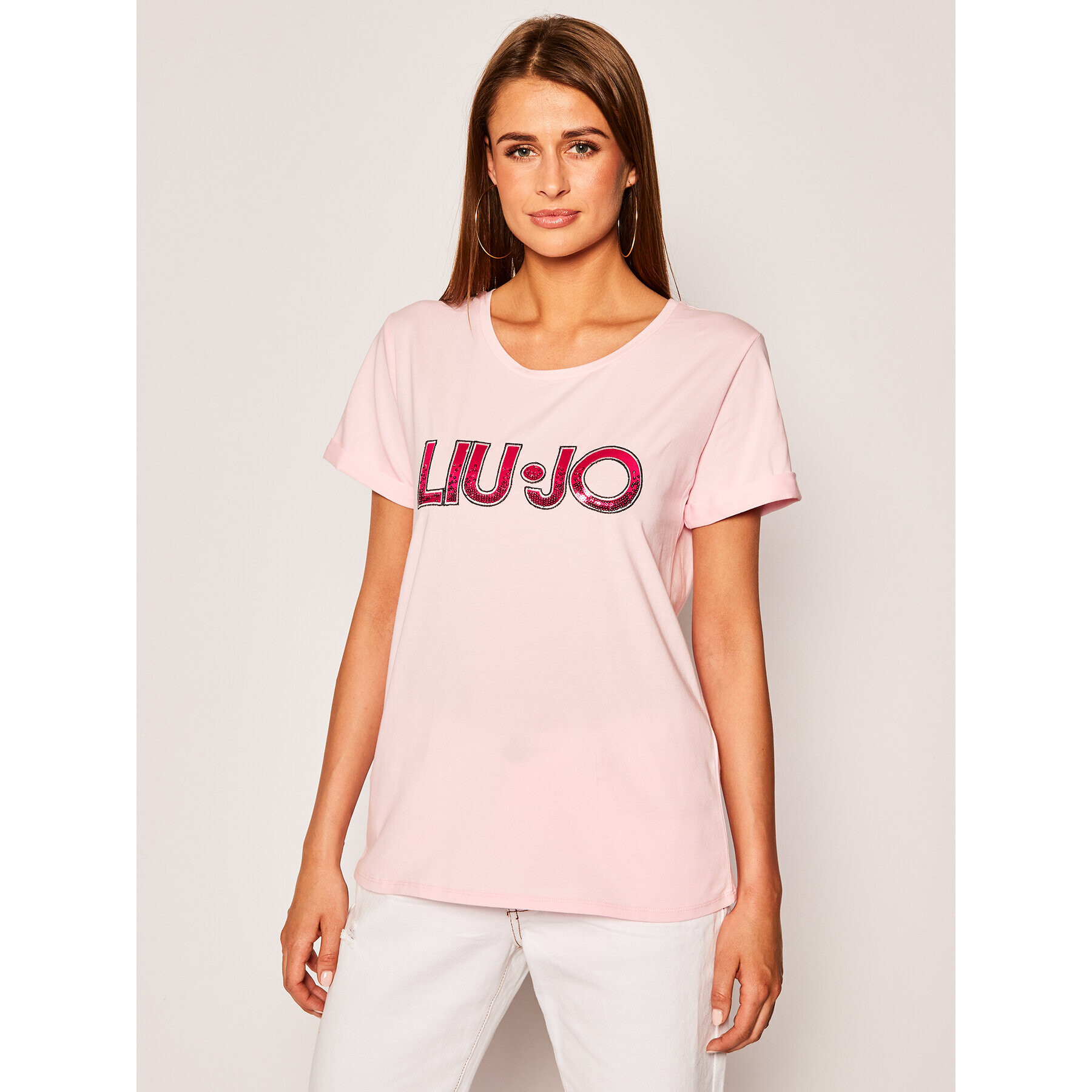 Liu Jo Тишърт TA0108 J5003 Розов Regular Fit - Pepit.bg