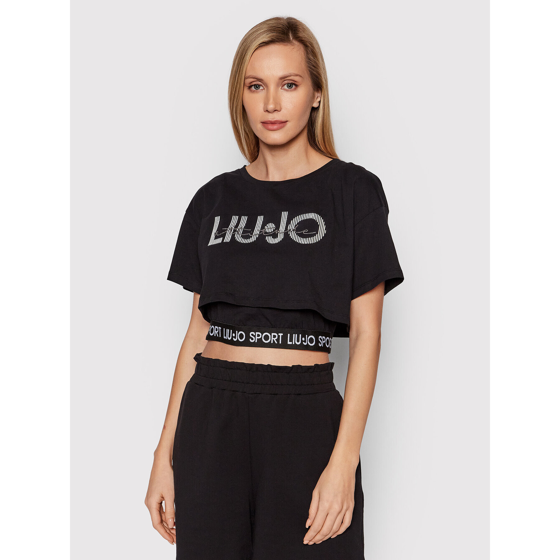 Liu Jo Sport Тишърт TA2085 JS923 Черен Regular Fit - Pepit.bg