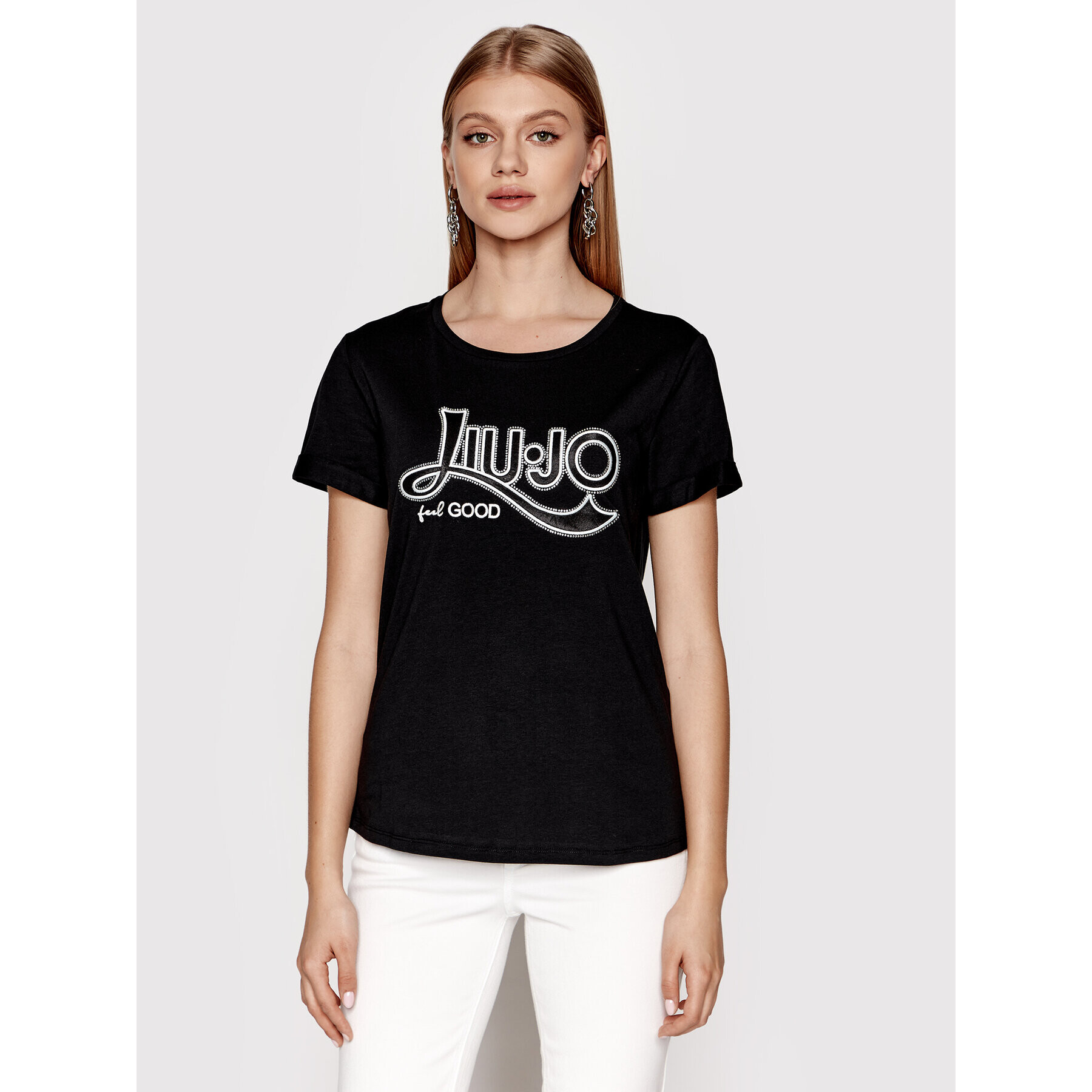 Liu Jo Sport Тишърт TA2090 JS003 Черен Regular Fit - Pepit.bg