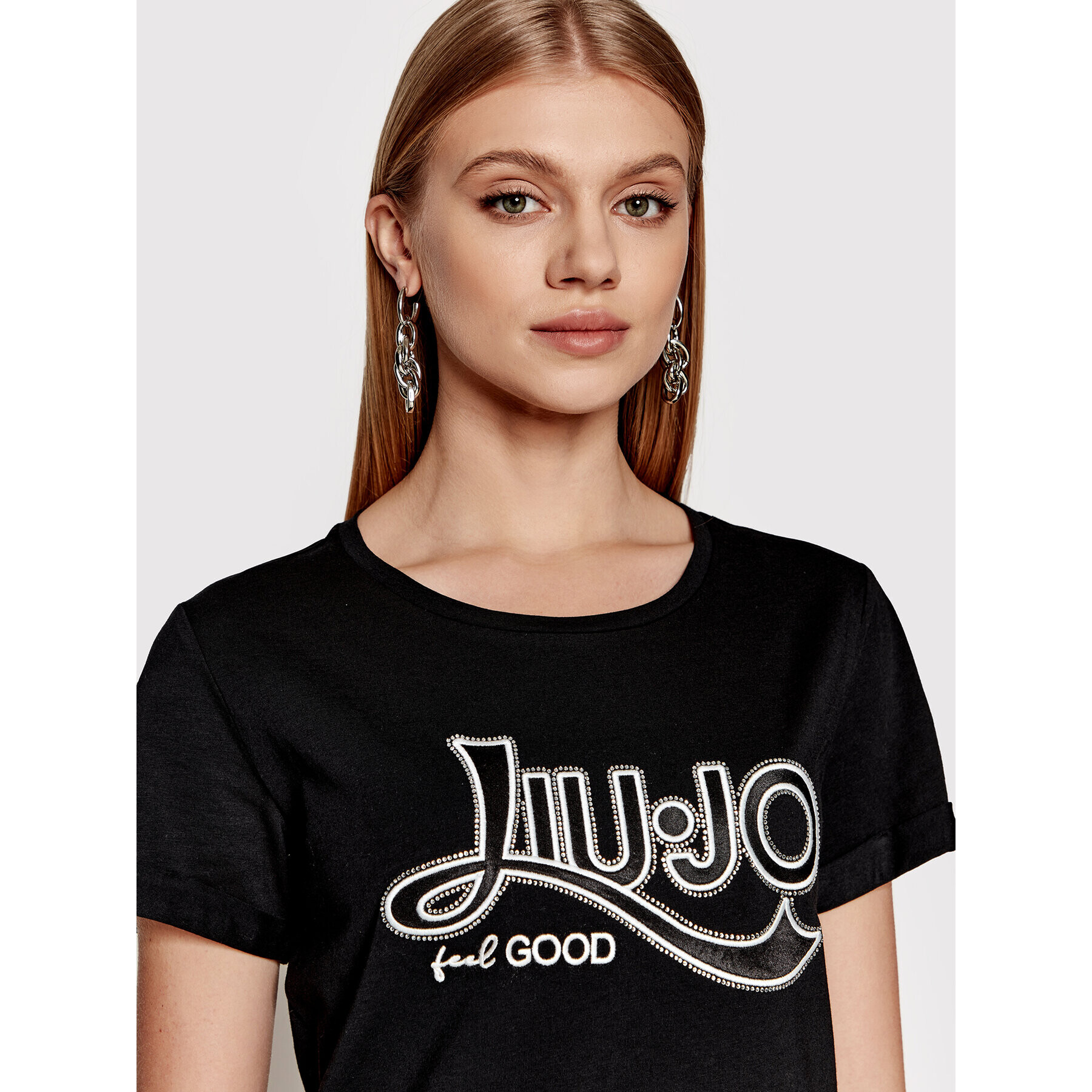 Liu Jo Sport Тишърт TA2090 JS003 Черен Regular Fit - Pepit.bg