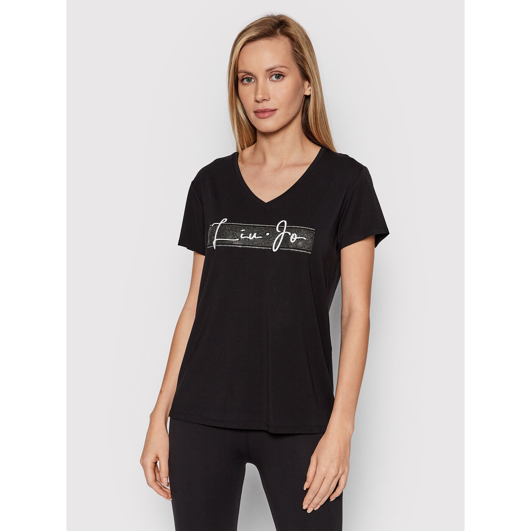 Liu Jo Sport Тишърт TA2091 J7905 Черен Regular Fit - Pepit.bg