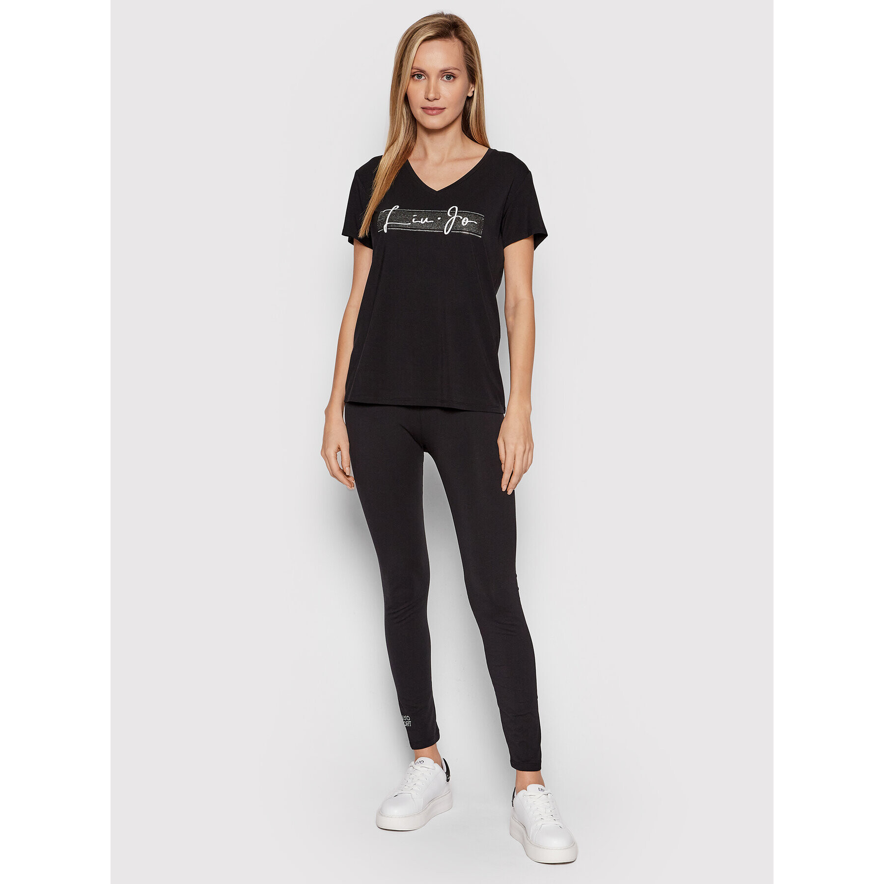 Liu Jo Sport Тишърт TA2091 J7905 Черен Regular Fit - Pepit.bg