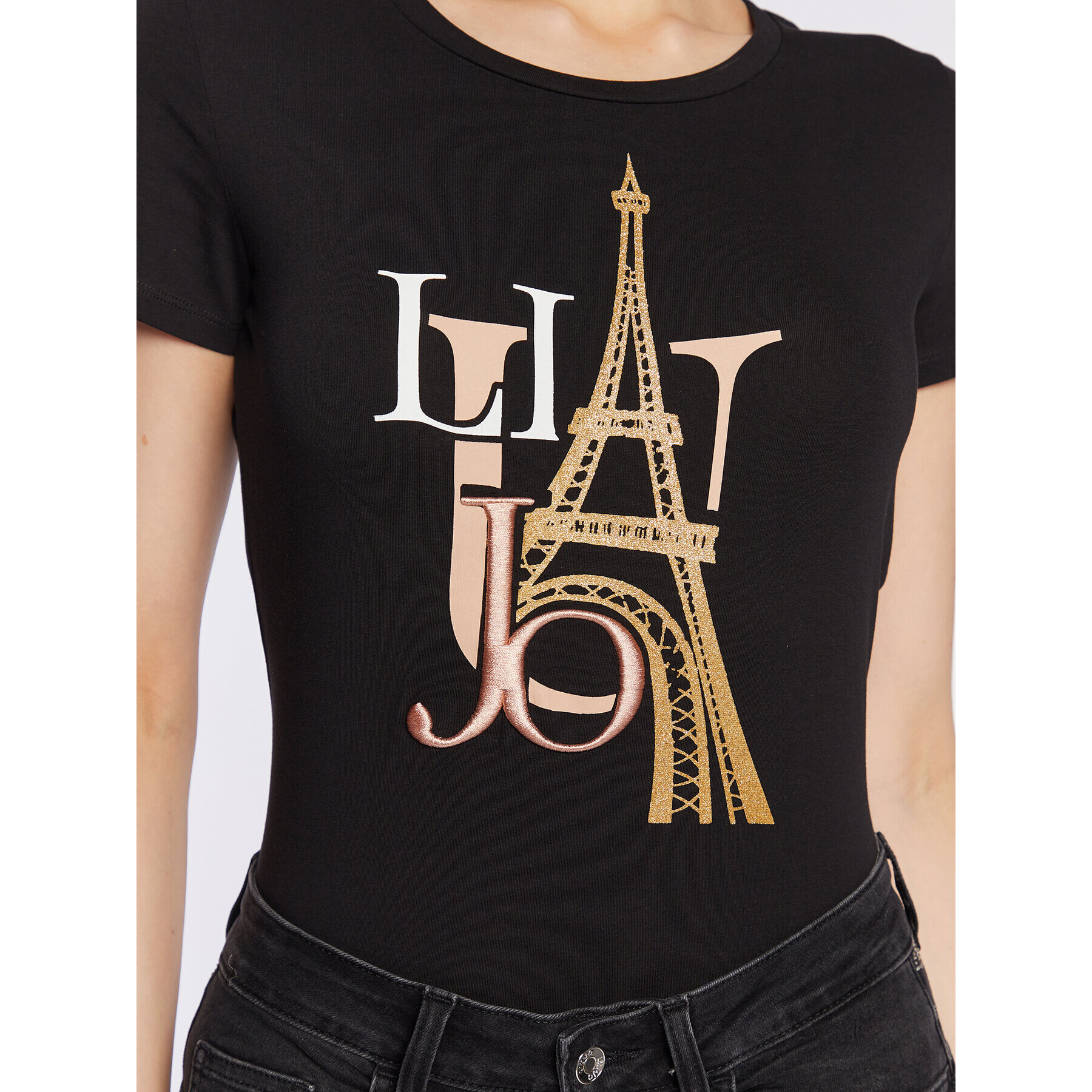 Liu Jo Sport Тишърт TA3088 JS003 Черен Regular Fit - Pepit.bg