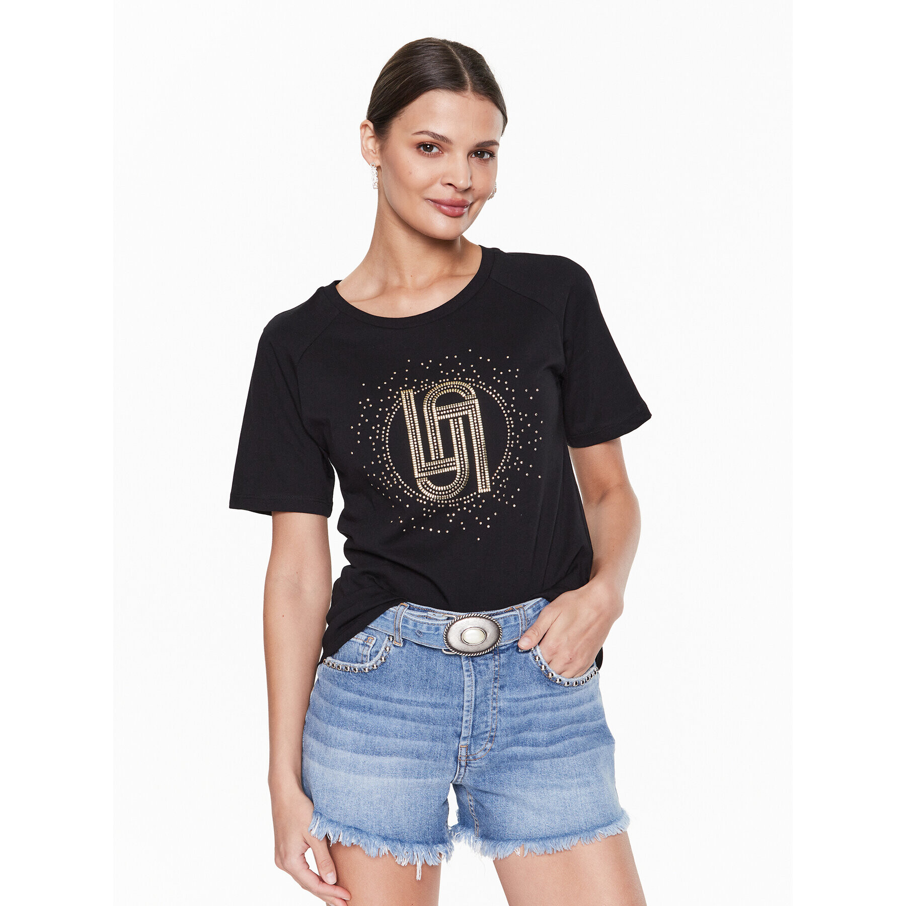 Liu Jo Sport Тишърт TA3091 J5923 Черен Regular Fit - Pepit.bg