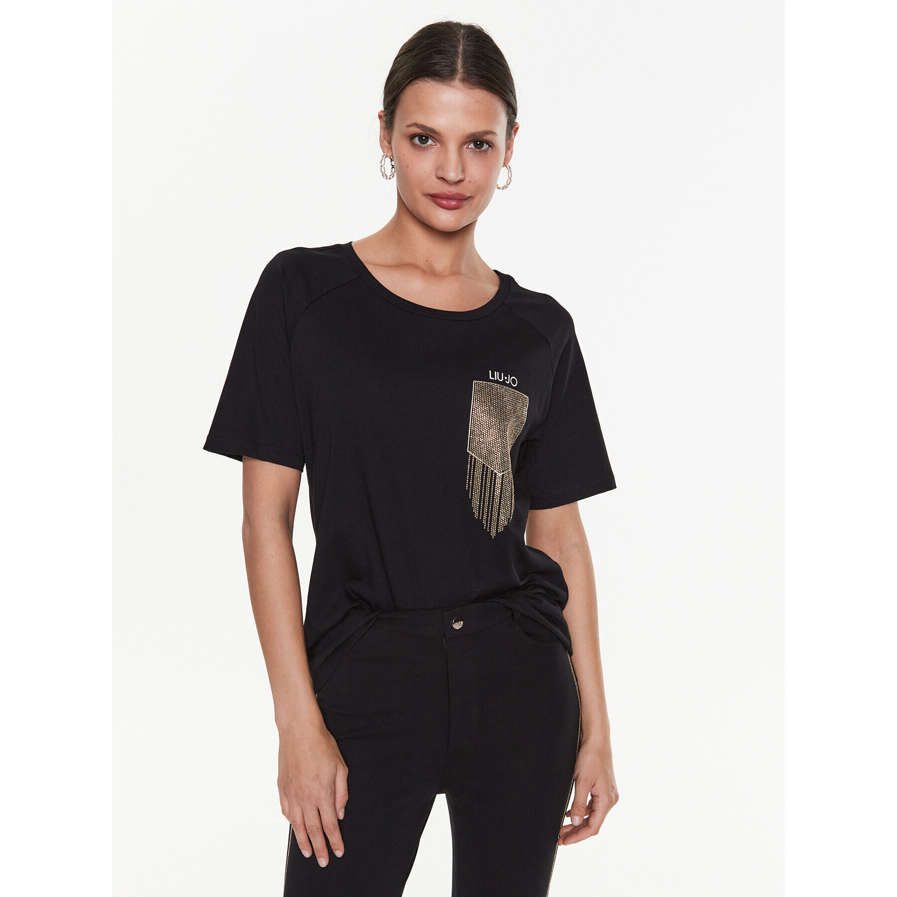 Liu Jo Sport Тишърт TA3091 J5923 Черен Regular Fit - Pepit.bg