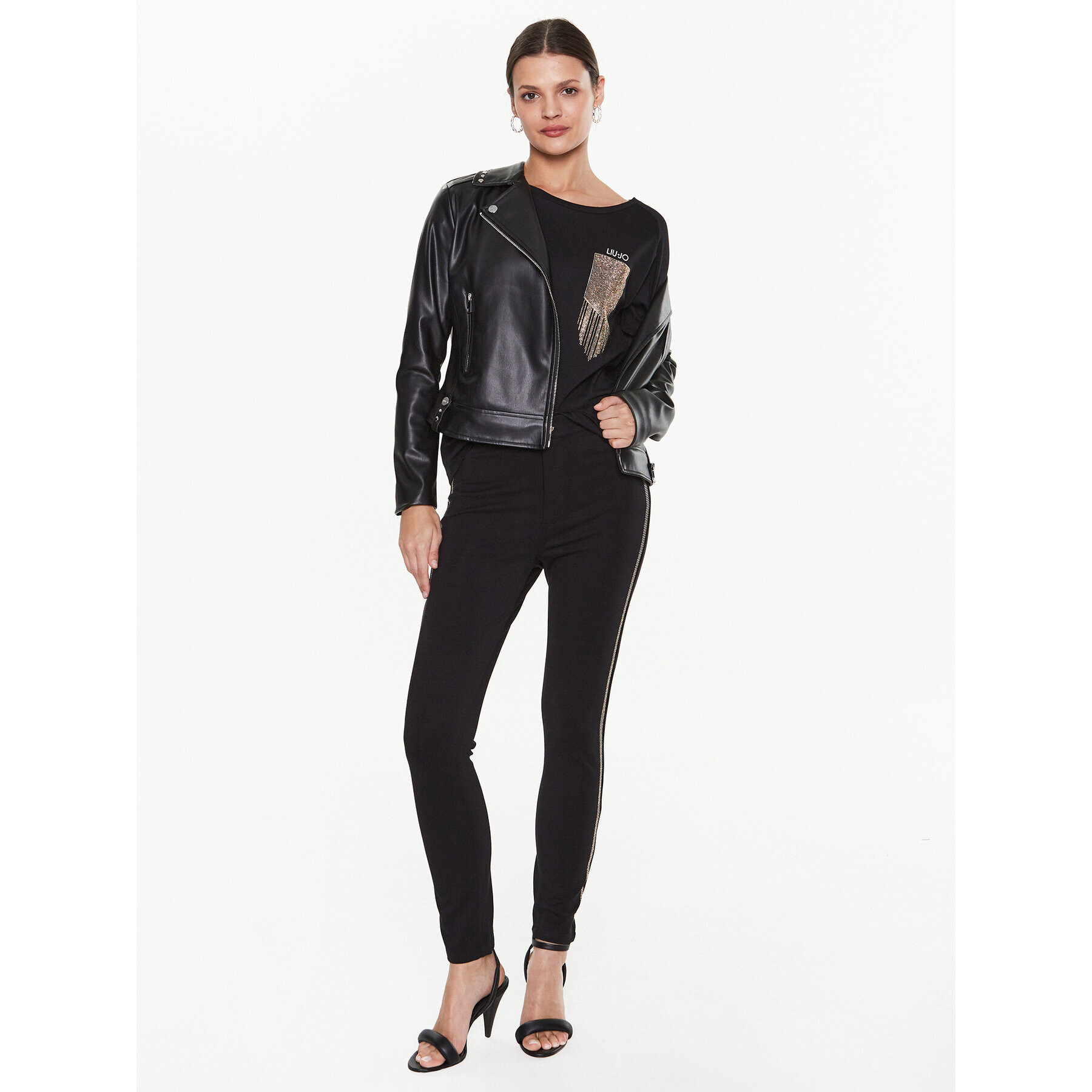 Liu Jo Sport Тишърт TA3091 J5923 Черен Regular Fit - Pepit.bg