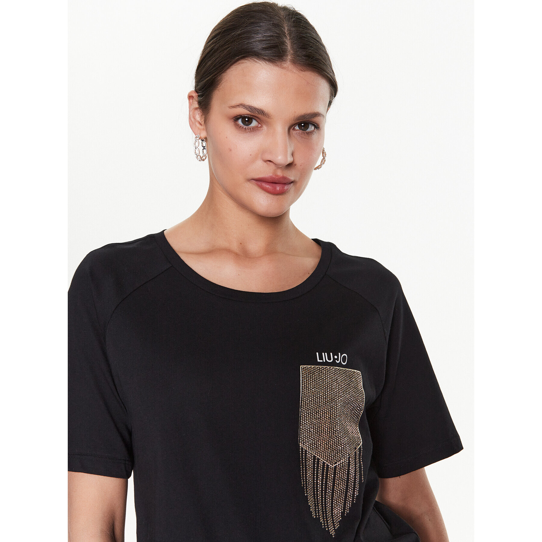Liu Jo Sport Тишърт TA3091 J5923 Черен Regular Fit - Pepit.bg