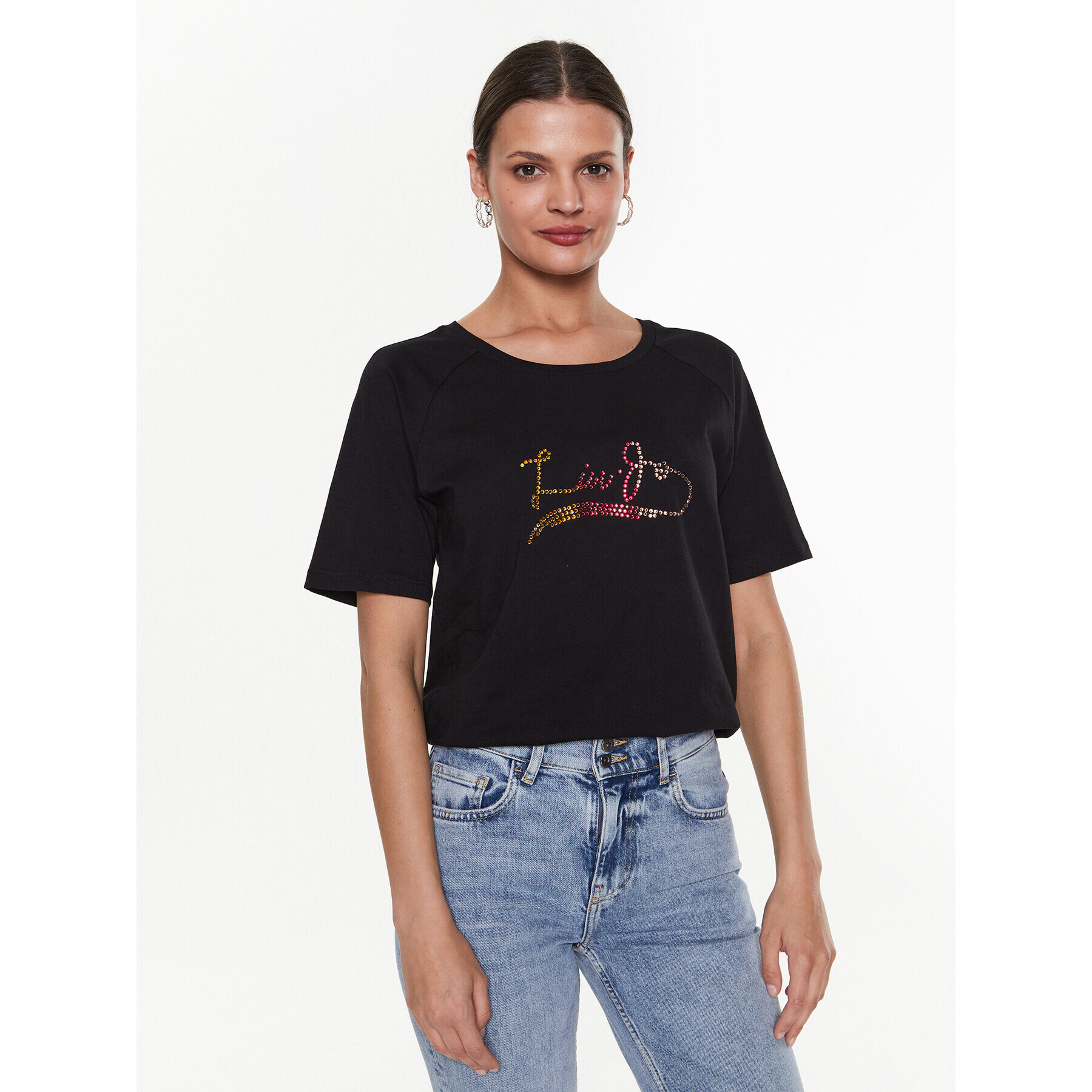 Liu Jo Sport Тишърт TA3091 J5923 Черен Regular Fit - Pepit.bg