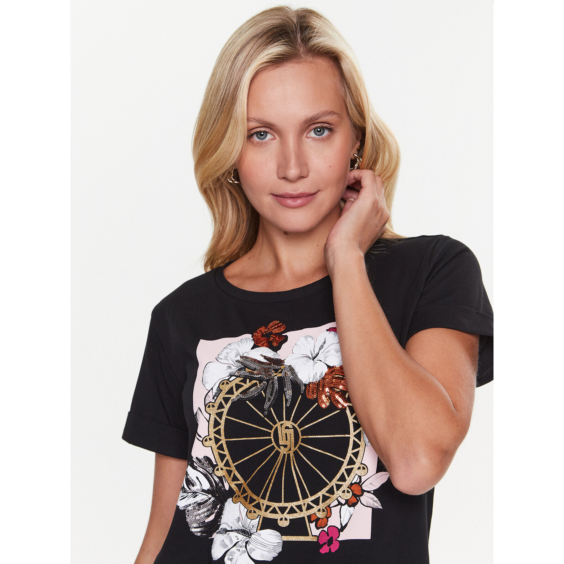 Liu Jo Sport Тишърт TA3103 J5003 Черен Regular Fit - Pepit.bg