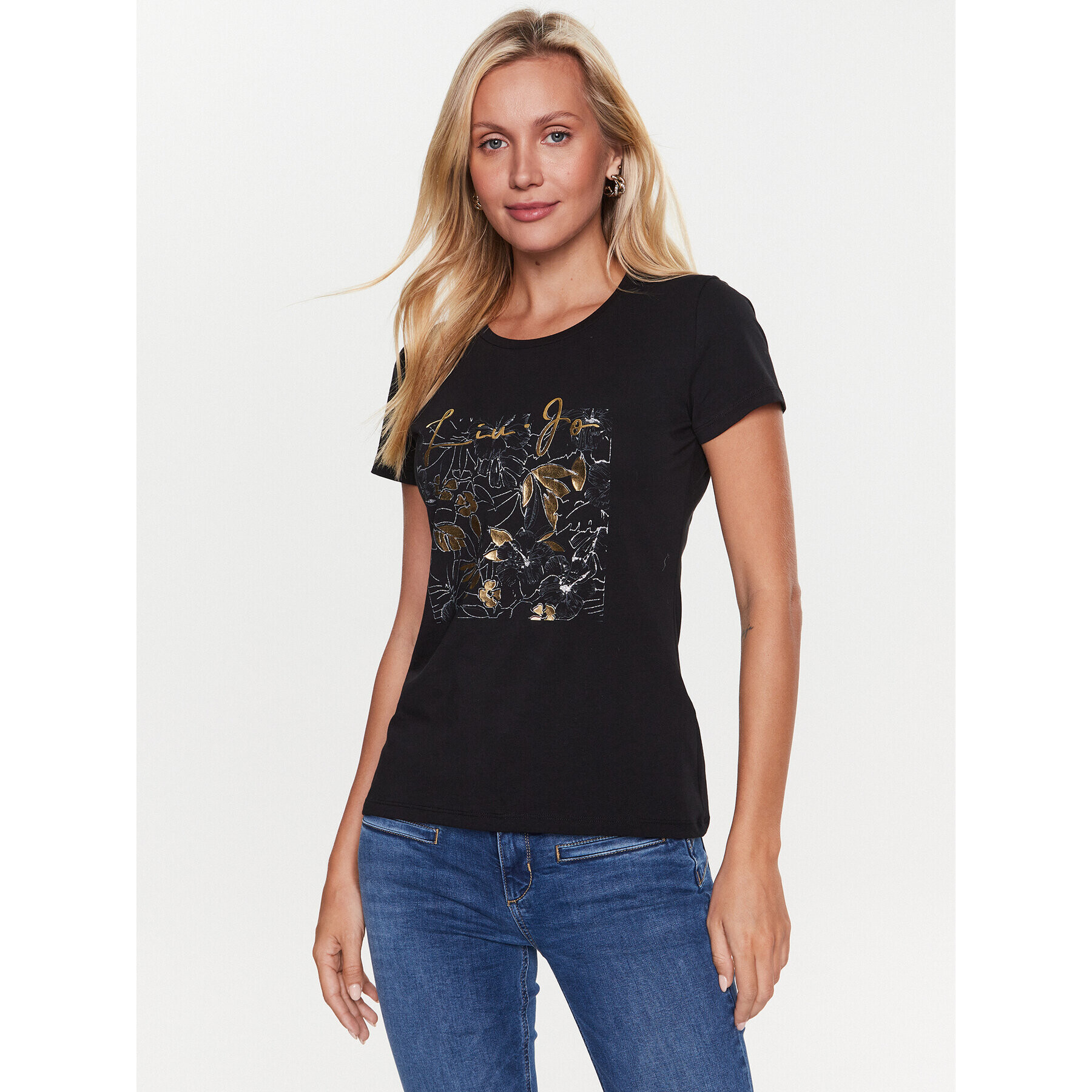 Liu Jo Sport Тишърт TA3104 J5003 Черен Regular Fit - Pepit.bg