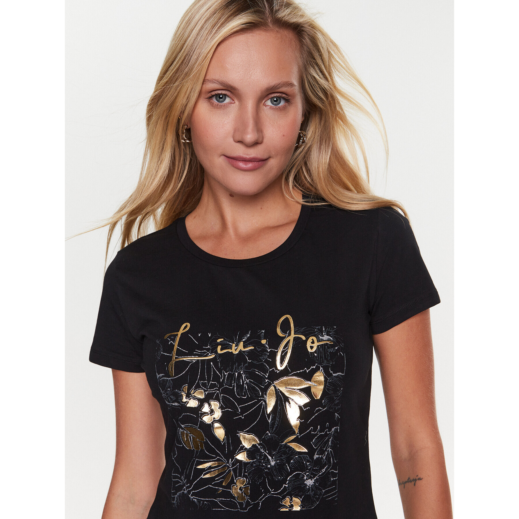 Liu Jo Sport Тишърт TA3104 J5003 Черен Regular Fit - Pepit.bg