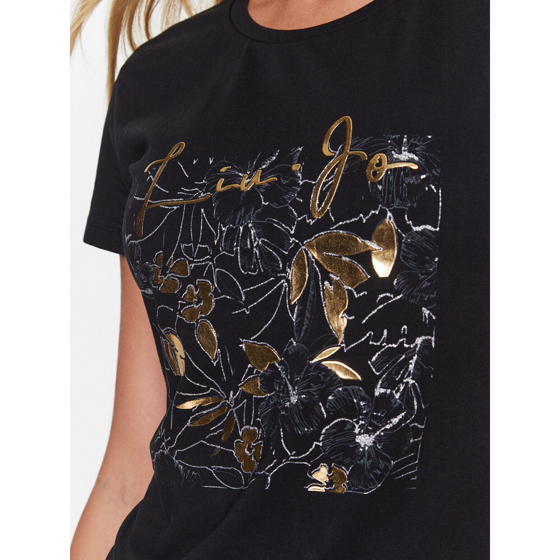 Liu Jo Sport Тишърт TA3104 J5003 Черен Regular Fit - Pepit.bg