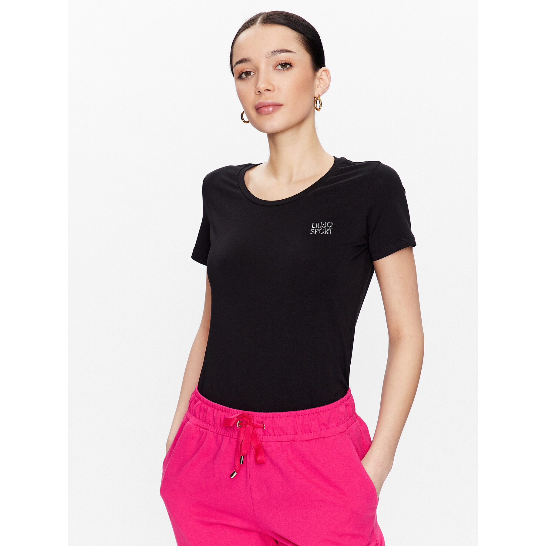 Liu Jo Sport Тишърт TA3141 J5003 Черен Regular Fit - Pepit.bg