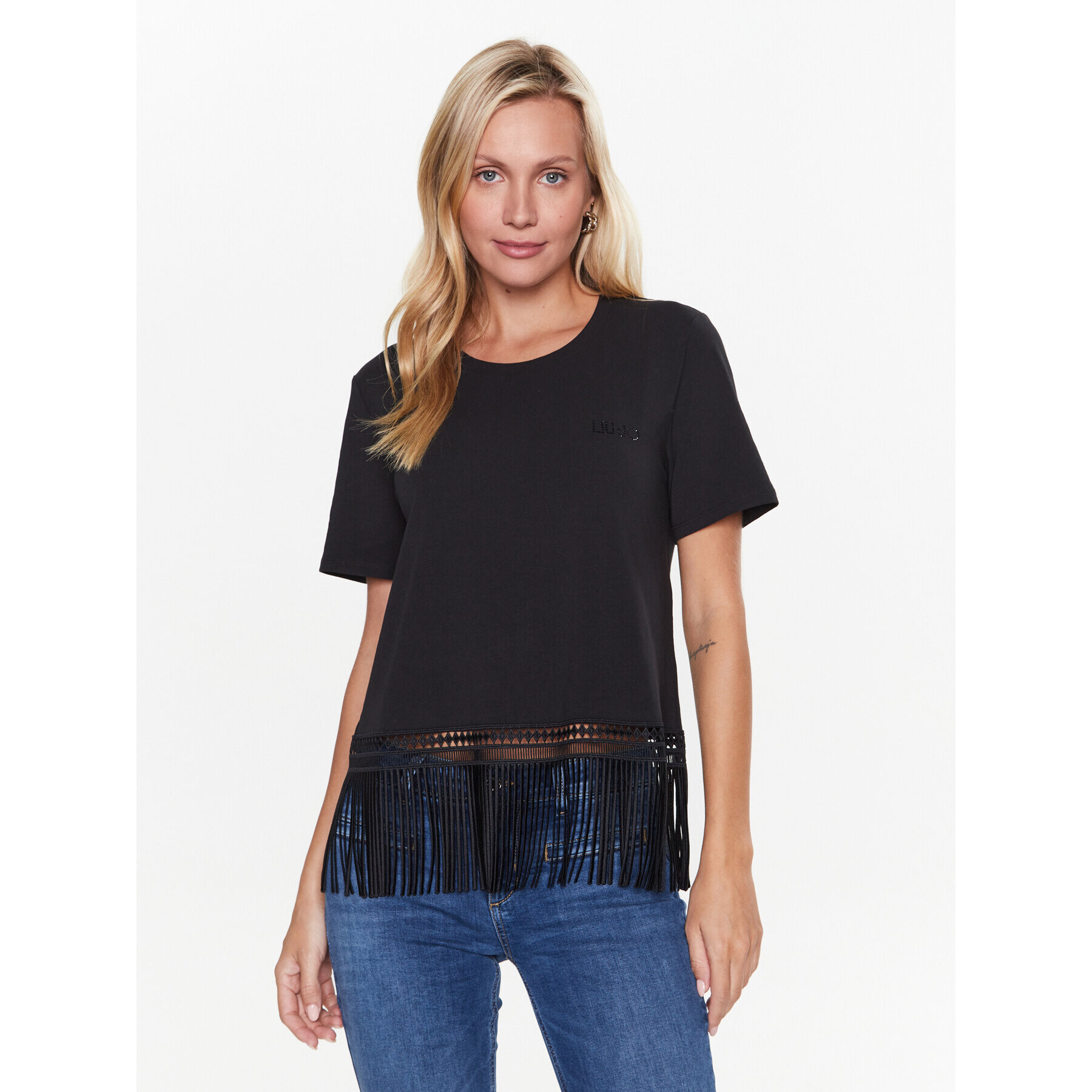 Liu Jo Sport Тишърт TA3150 J5003 Черен Regular Fit - Pepit.bg