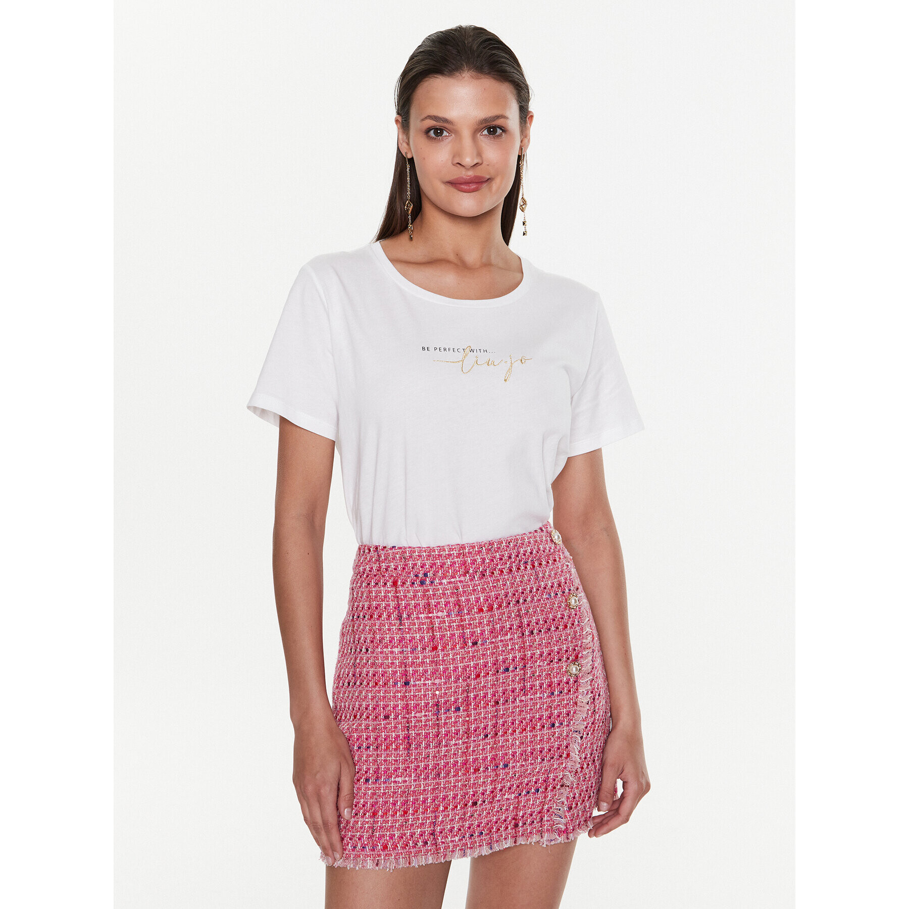 Liu Jo Sport Тишърт TA3185 JS923 Бял Regular Fit - Pepit.bg