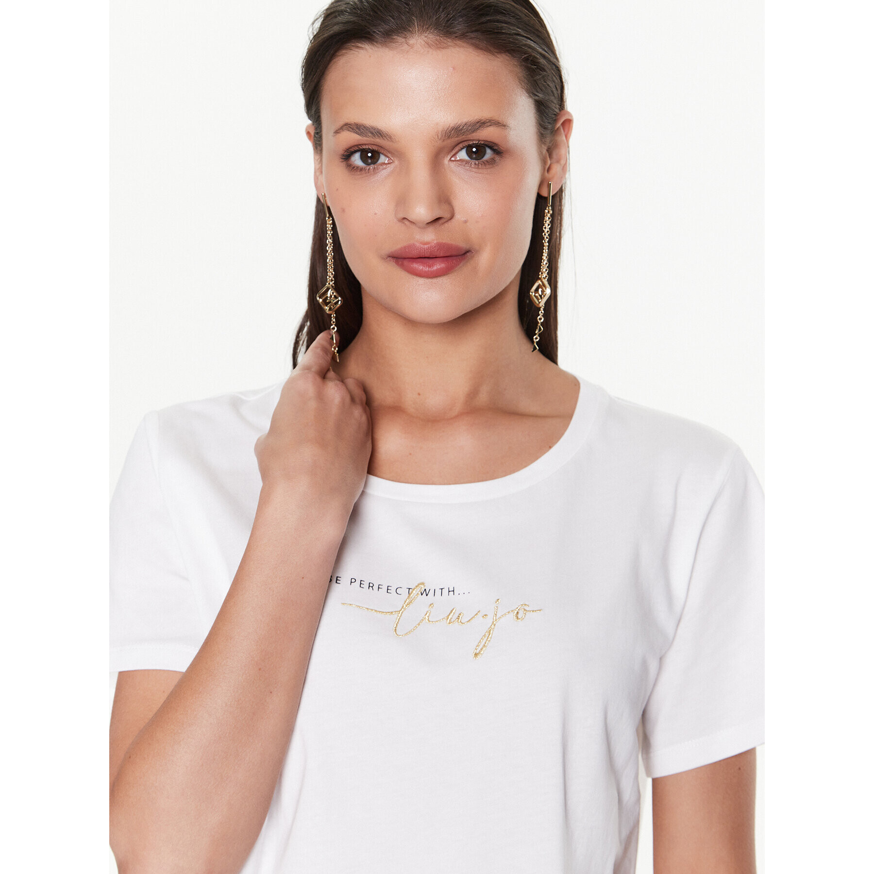 Liu Jo Sport Тишърт TA3185 JS923 Бял Regular Fit - Pepit.bg